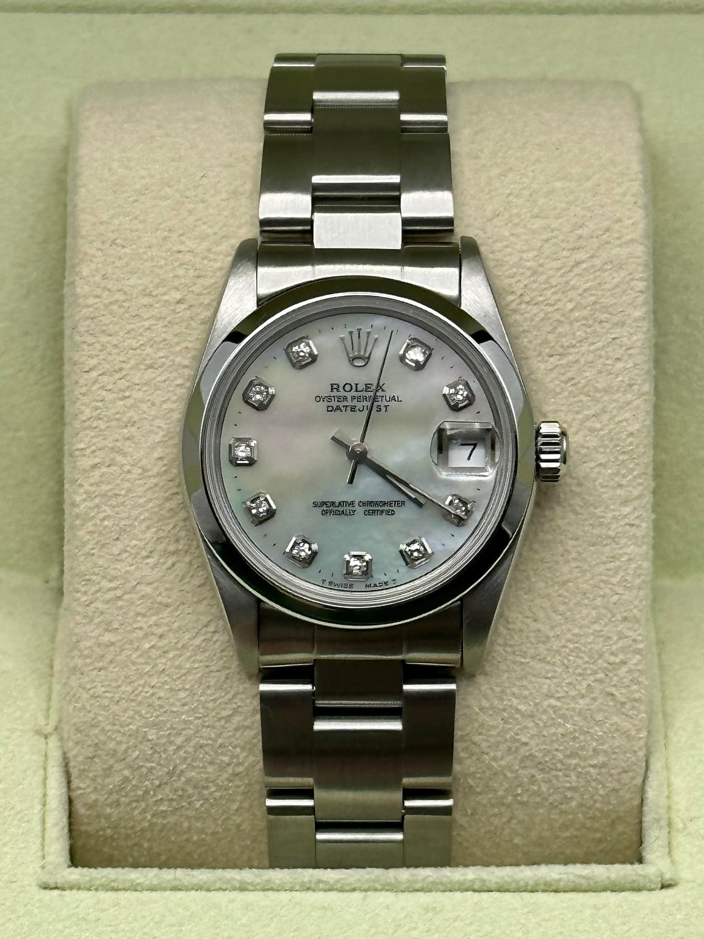 1998 Rolex Ladies Datejust 31mm 68240 Mother of Pearl Diamond Dial - MyWatchLLC