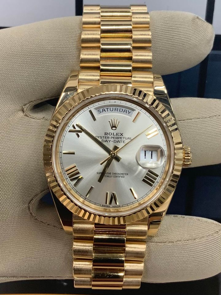 2017 Rolex Day-Date 40mm 228238 Silver Roman Numeral Dial - MyWatchLLC