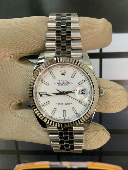 2020 Rolex Datejust 41mm 126334 Stainless Steel White Dial on Jubilee Bracelet with Box & Papers - MyWatchLLC
