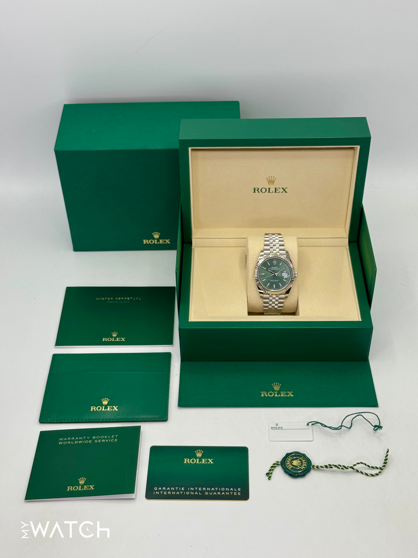 2025 Rolex Datejust 41mm 126334 Jubilee Green Dial - MyWatchLLC