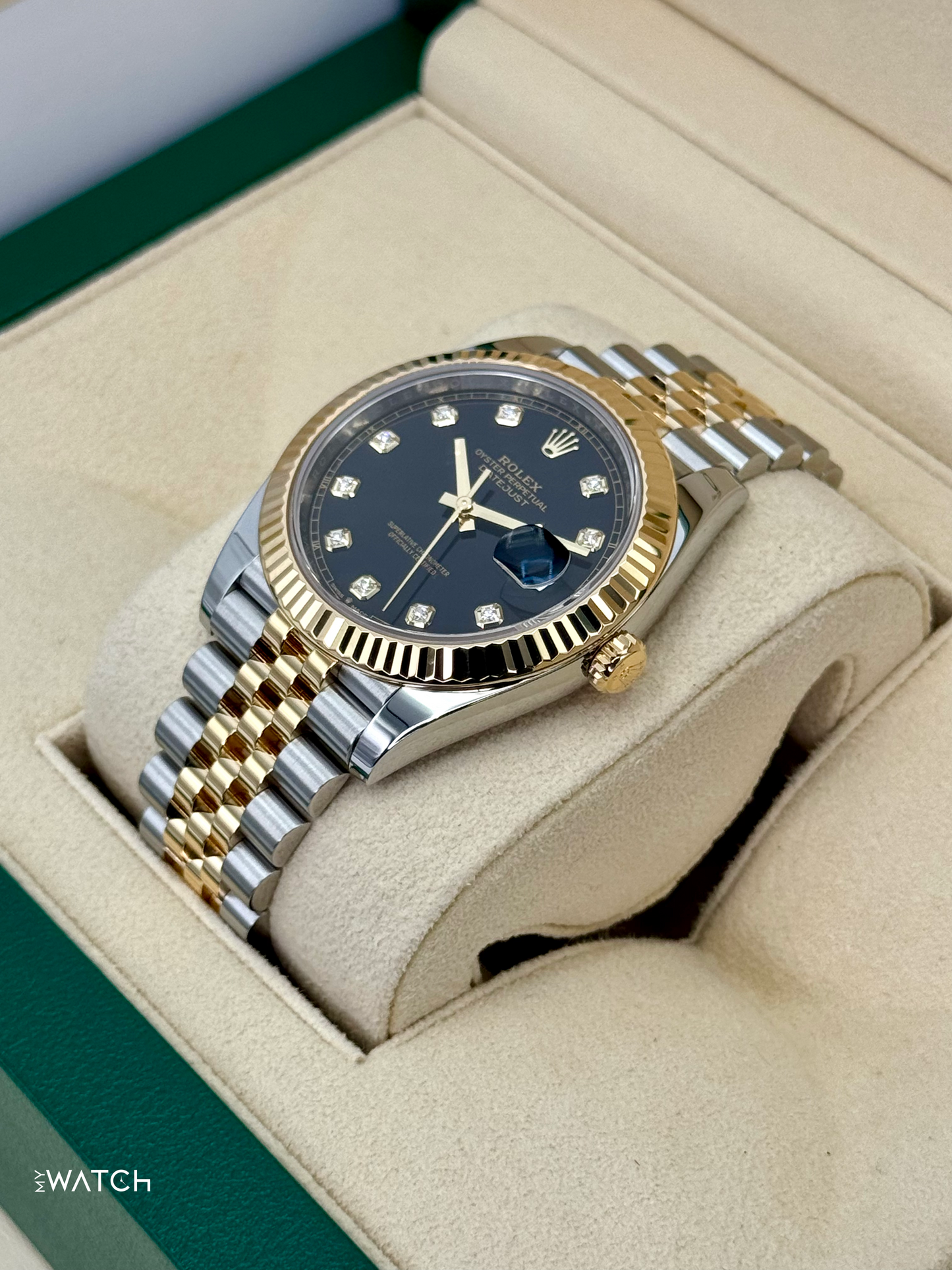 2024 Rolex Datejust 41mm 126333 Two-Tone Jubilee Black Diamond Dial - MyWatchLLC