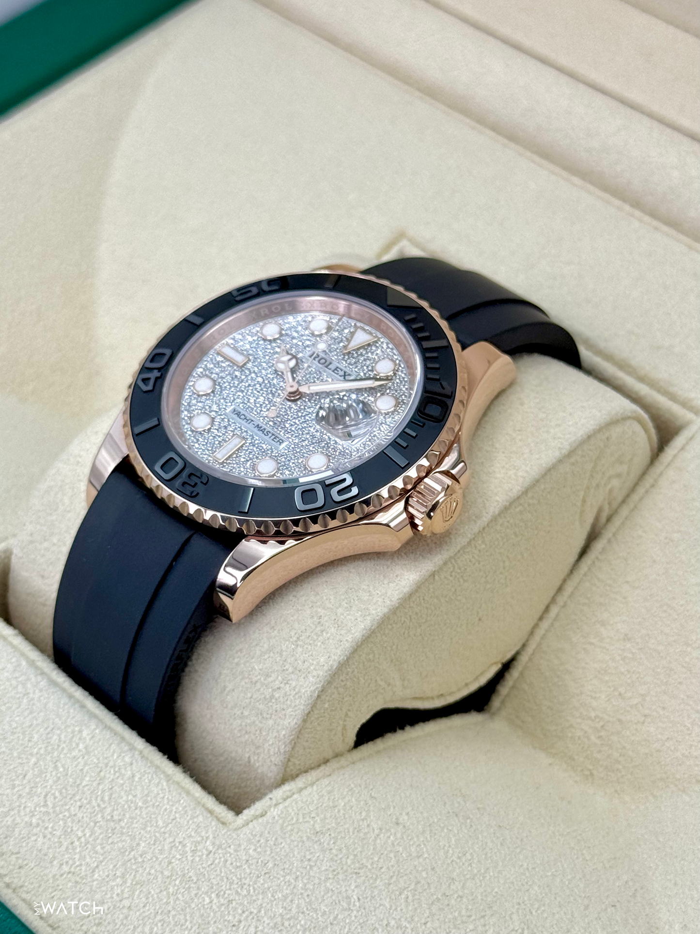 2023 Rolex Yacht-Master 40mm 126655 Rose Gold Diamond Paved Dial - MyWatchLLC