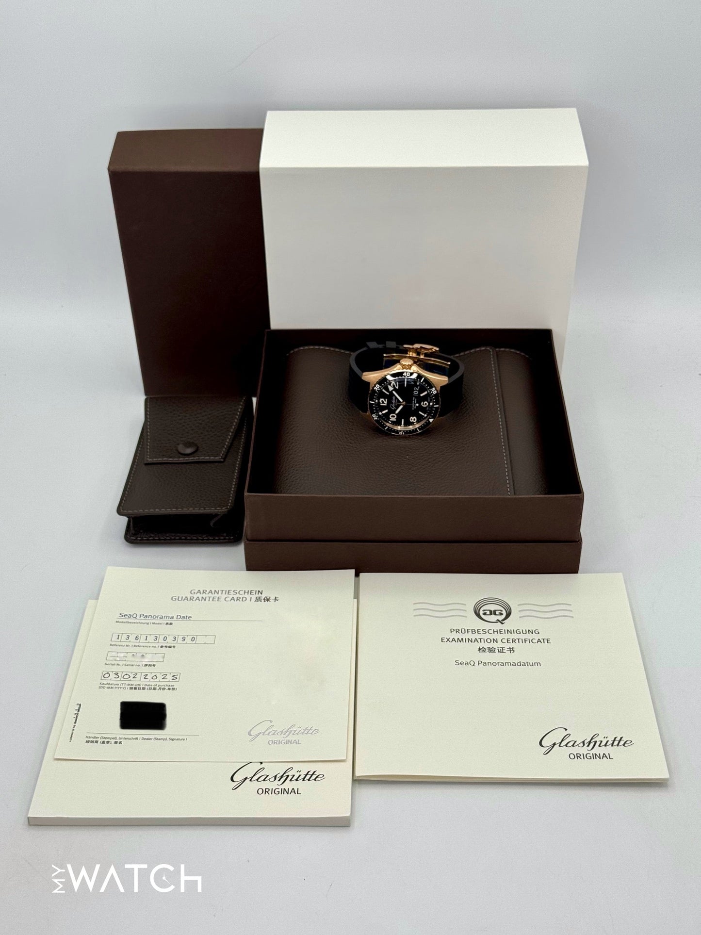 New 2025 Glashütte Seaq Panorama Date 43.2mm 1-36-13-03-90 Red Gold - MyWatchLLC