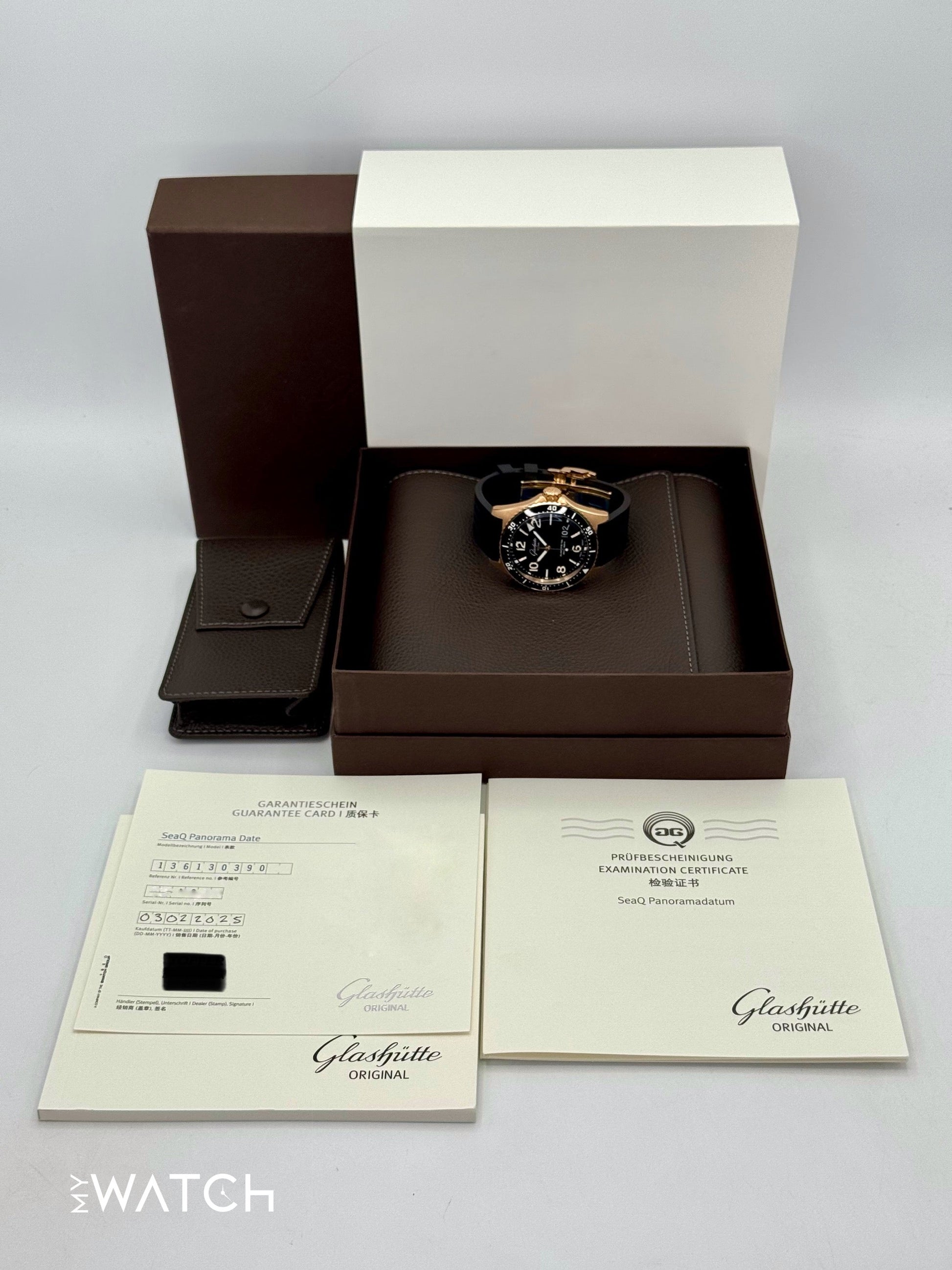 New 2025 Glashütte Seaq Panorama Date 43.2mm 1-36-13-03-90 Red Gold - MyWatchLLC