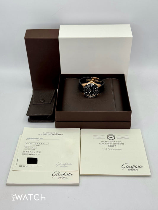 New 2025 Glashütte Seaq Panorama Date 43.2mm 1-36-13-03-90 Red Gold - MyWatchLLC
