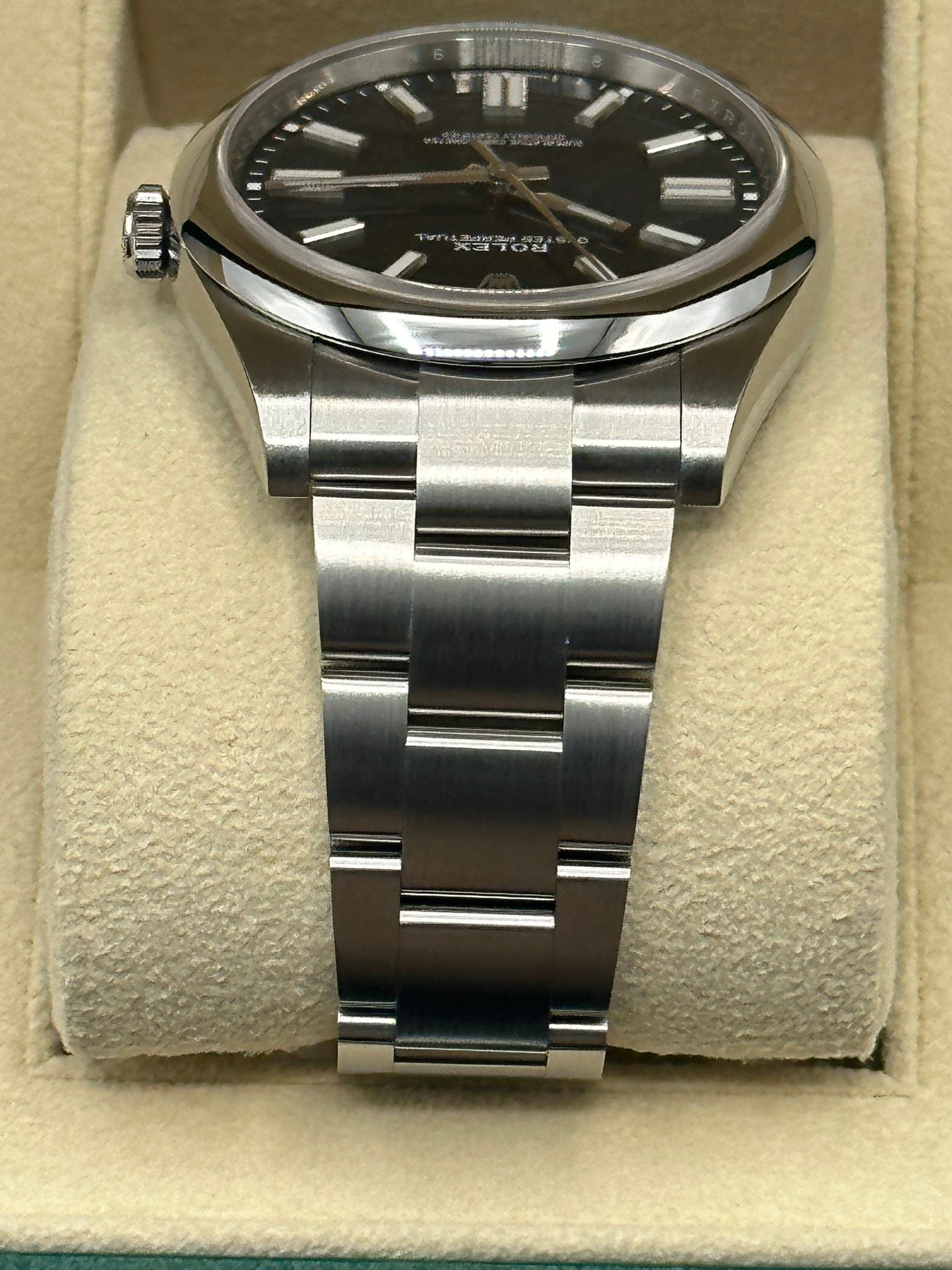 2022 Rolex Oyster Perpetual 41mm 124300 Stainless Steel Blue Stick Dial - MyWatchLLC