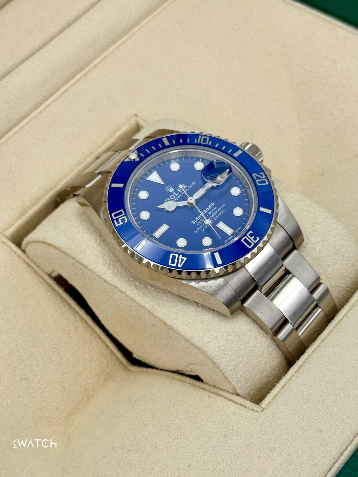 2018 Rolex Submariner "Smurf" 40mm 116619LB White Gold Blue Dial - MyWatchLLC