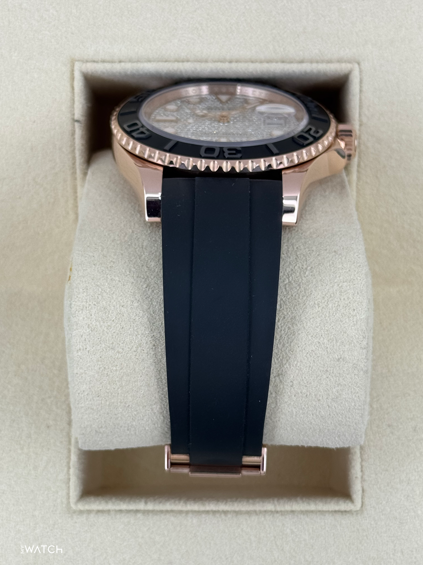 2023 Rolex Yacht-Master 40mm 126655 Rose Gold Diamond Paved Dial - MyWatchLLC