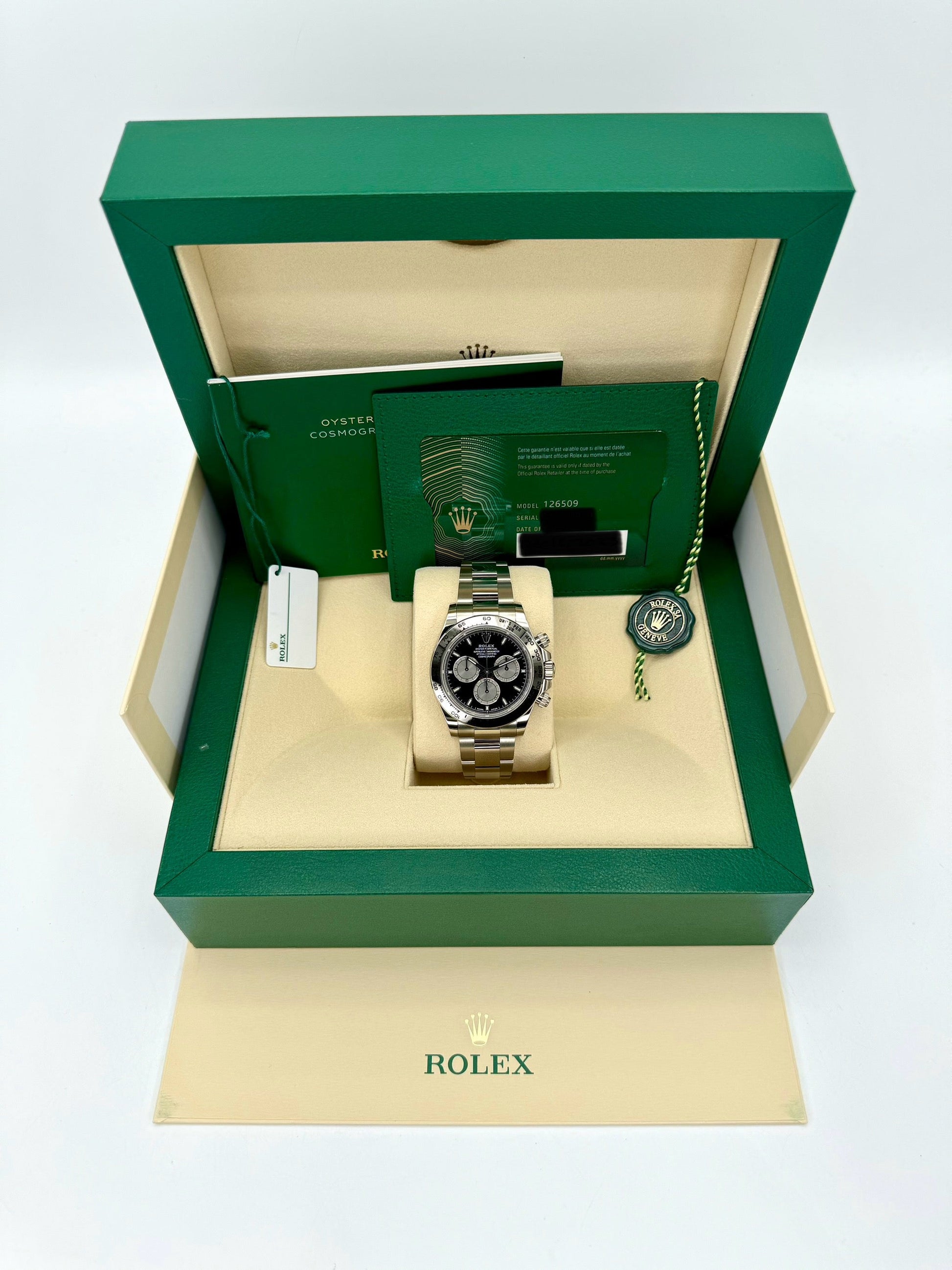 NEW 2023 Rolex Daytona 40mm 126509 White Gold Black Dial - MyWatchLLC