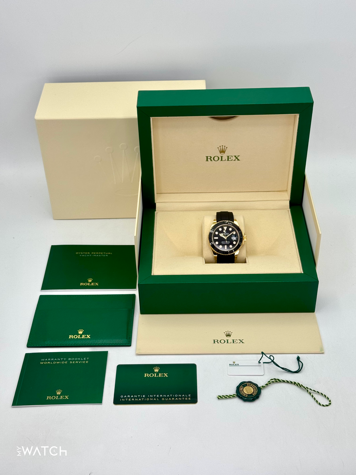 2023 Rolex Yacht-Master 42mm 226658 Gold Oysterflex Black Dial - MyWatchLLC