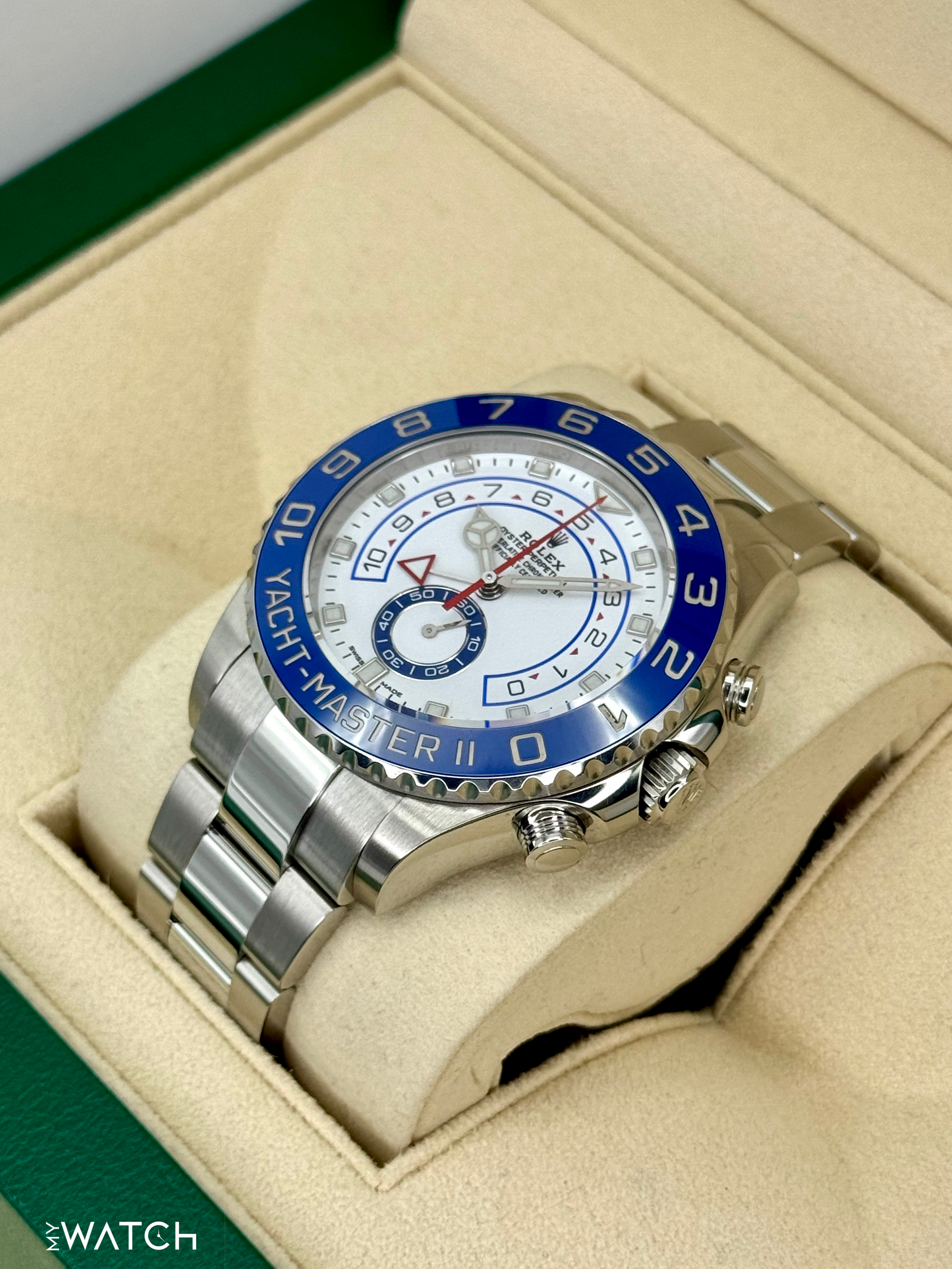 2021 Rolex Yacht-Master II 44mm 116680 Stainless Steel White Dial - MyWatchLLC