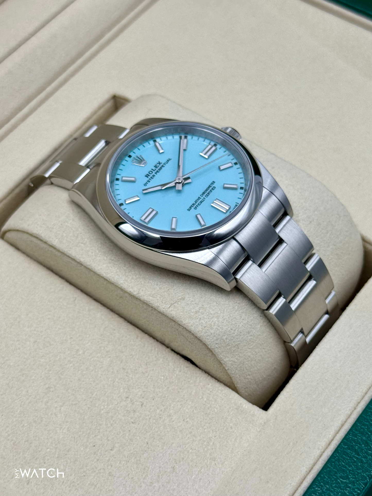 NEW 2025 Rolex Oyster Perpetual 36mm 126000 Tiffany Blue Dial - MyWatchLLC