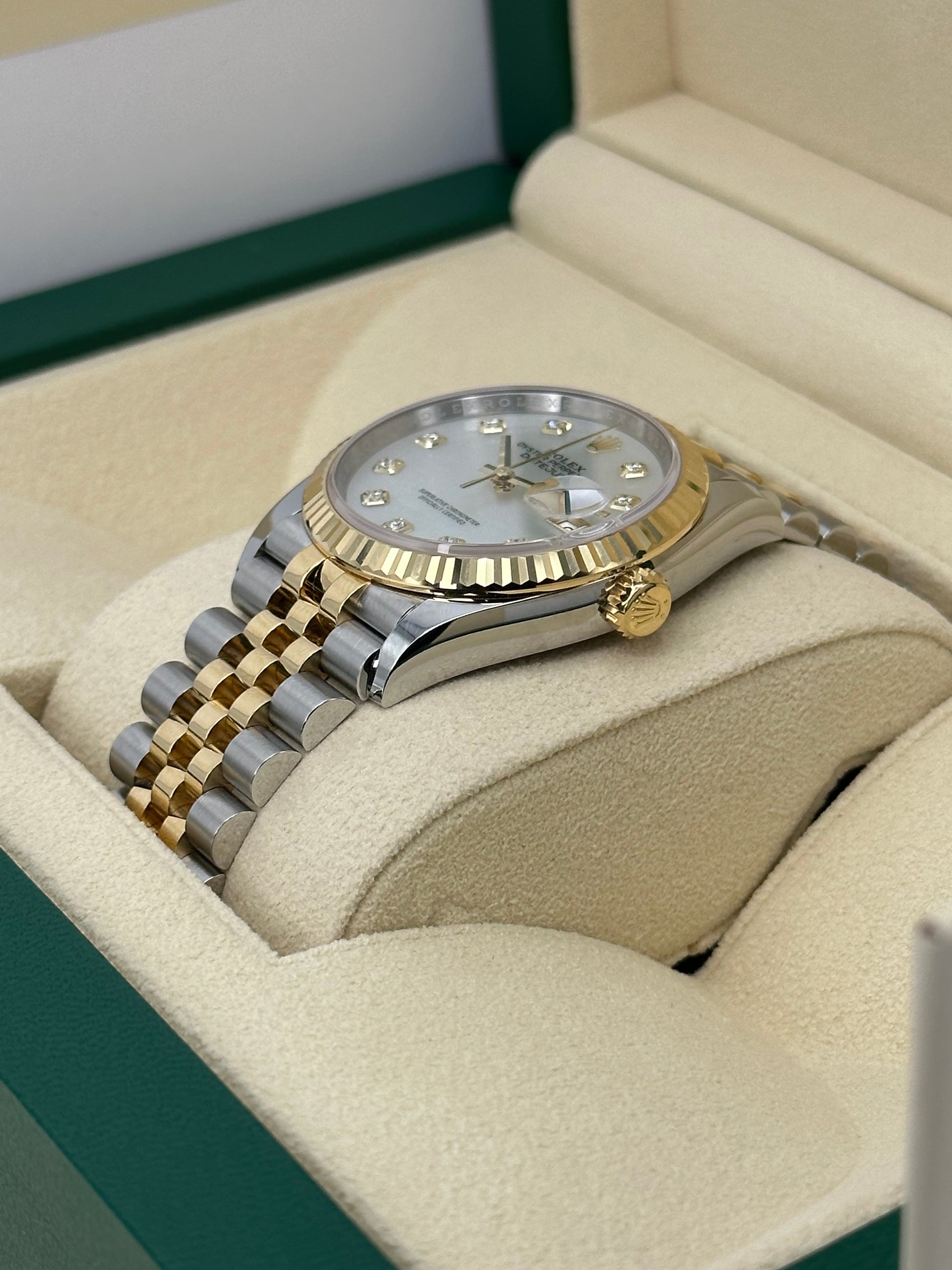 NEW 2023 Rolex Datejust 36mm 126233 Mother of Pearl Diamond Dial - MyWatchLLC