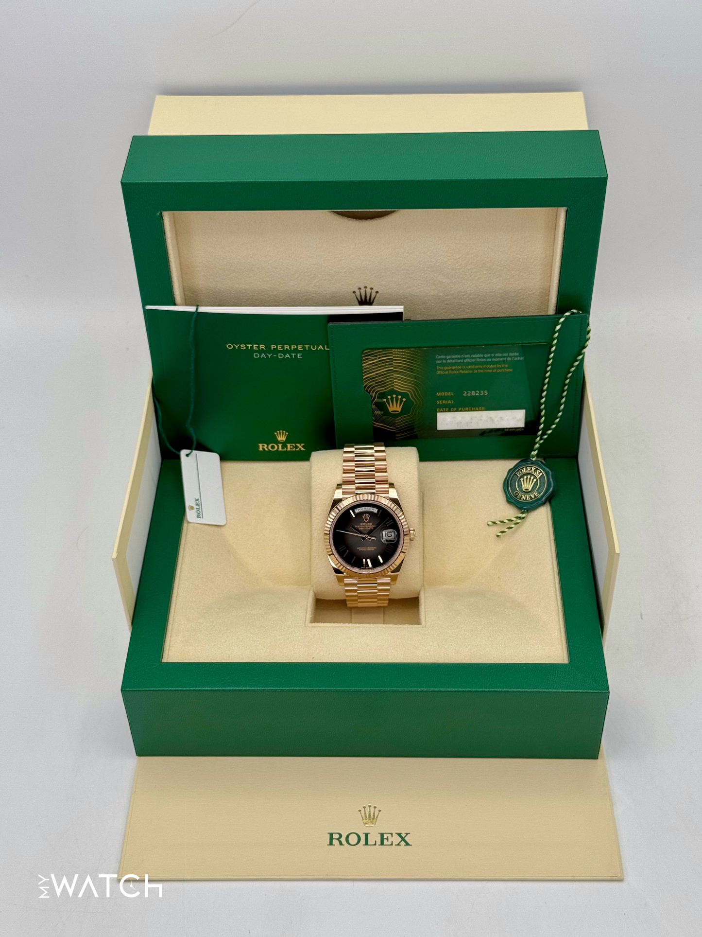 NEW 2025 Rolex Day-Date 40mm 228235 Presidential Slate Ombre Dial - MyWatchLLC