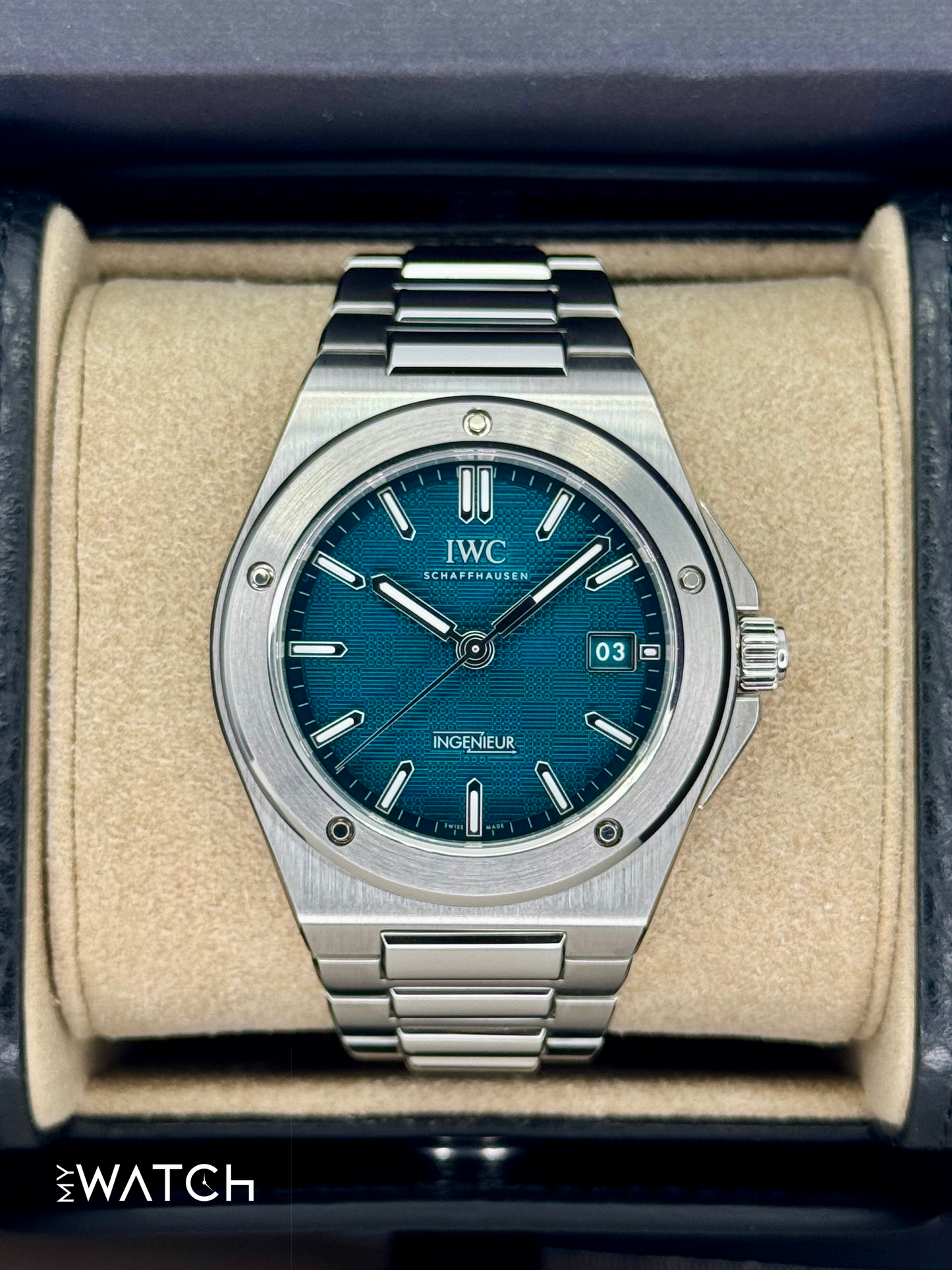 NEW 2025 IWC Ingenieur Automatic 40mm IW328903 Aqua Dial - MyWatchLLC