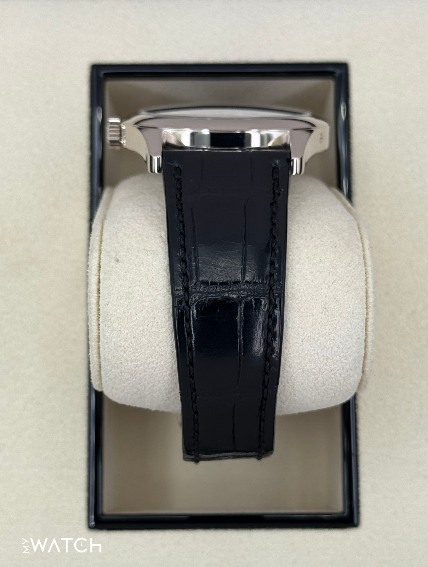 2019 Patek Philippe Calatrava 6006G White Gold Black Dial - MyWatchLLC