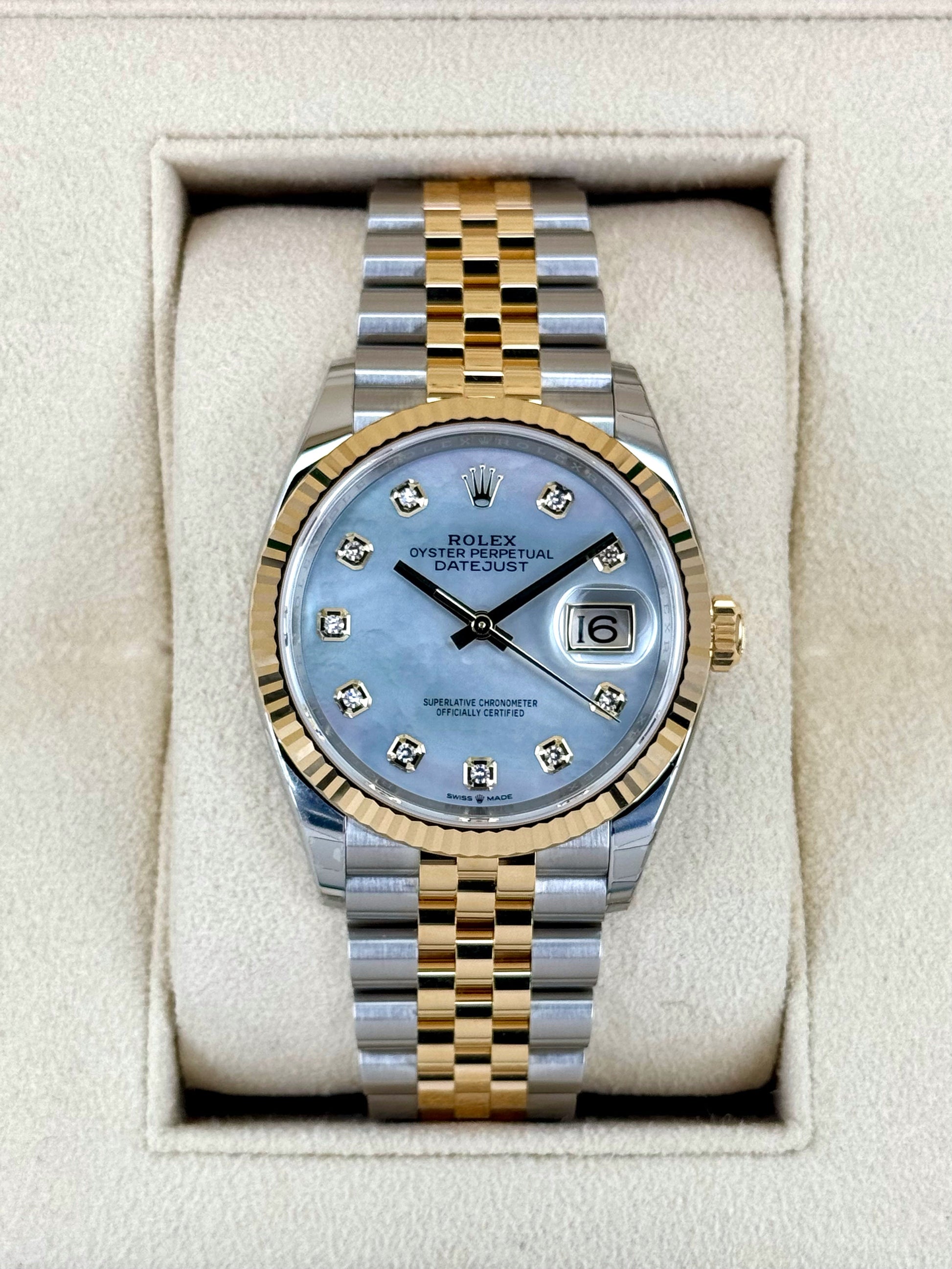 NEW 2024 Rolex Datejust 36mm 126233 Mother of Pearl Diamond Dial - MyWatchLLC