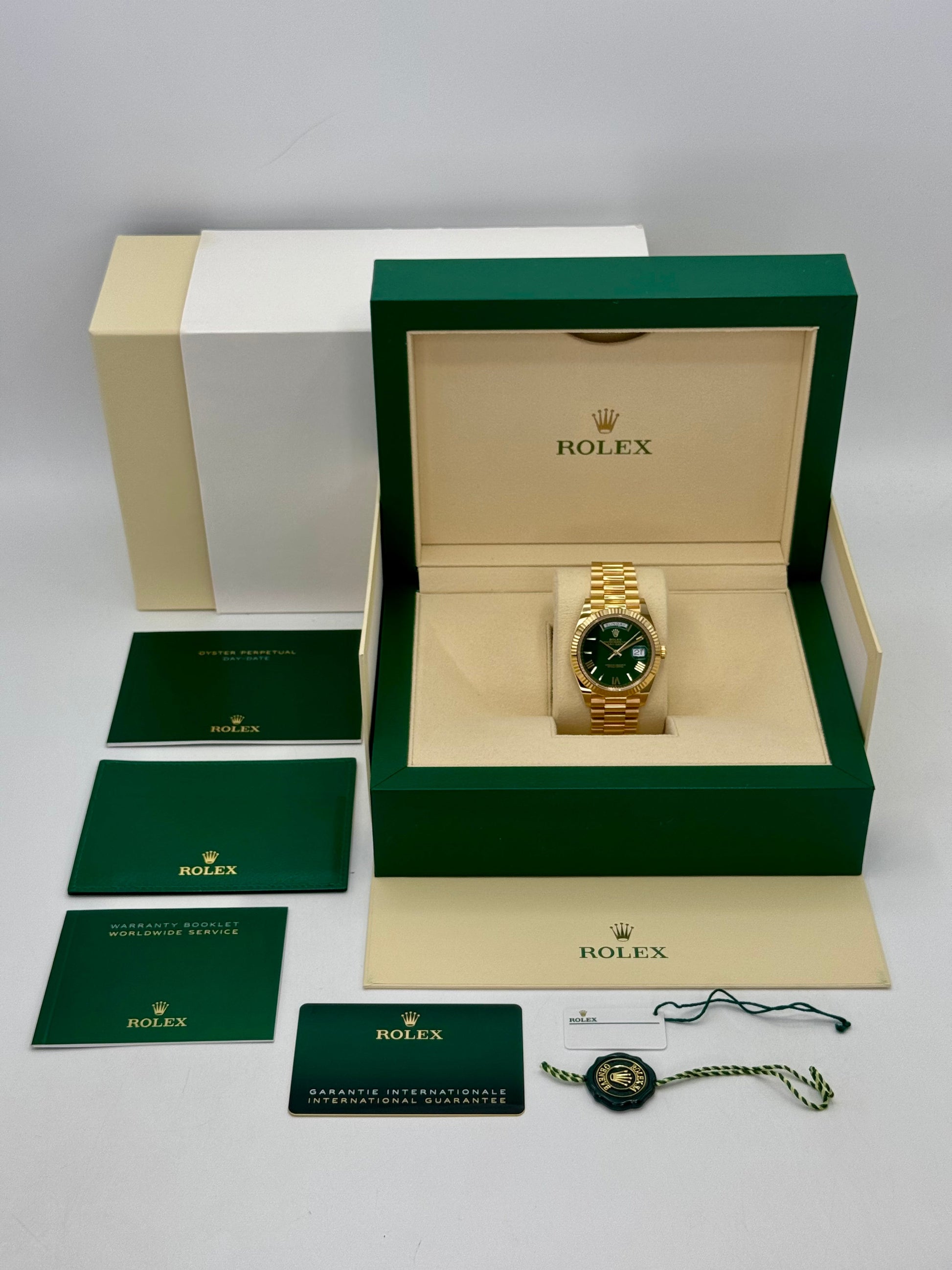 2023 Rolex Day-Date 40mm 228238 Presidential Green Dial - MyWatchLLC