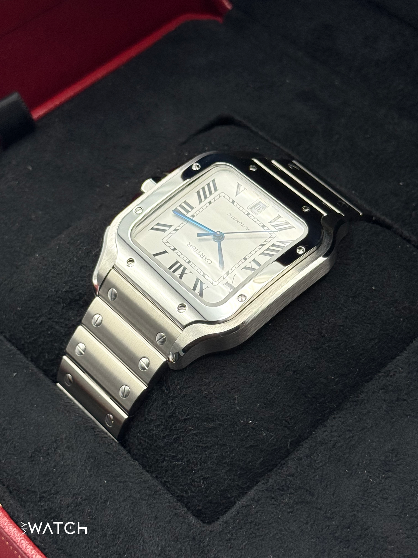 2023 Santos De Cartier 39.8mm WSSA0018 Stainless Steel White Dial - MyWatchLLC