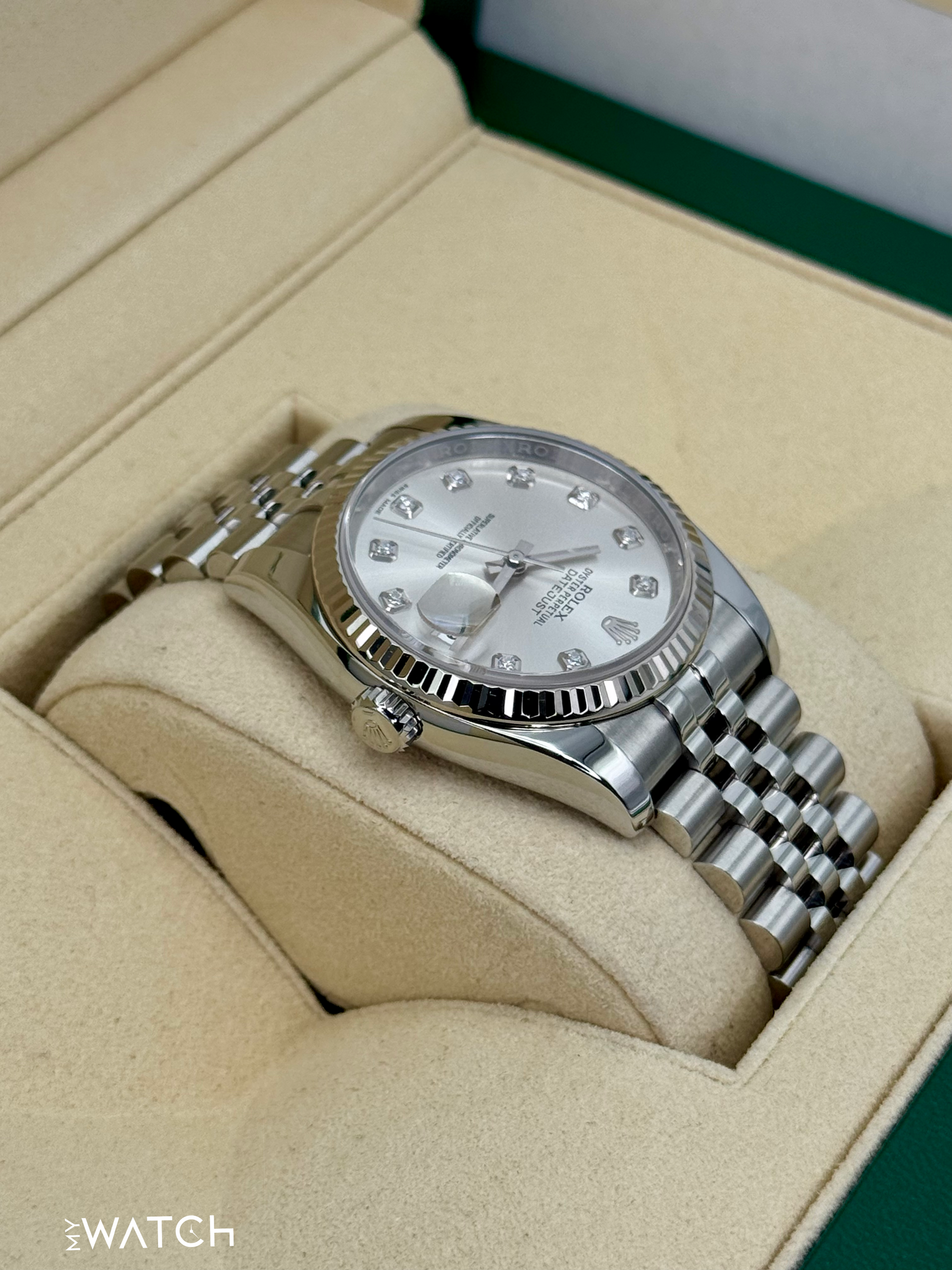 2017 Rolex Datejust 36mm 116234 Stainless Steel Jubilee Silver Diamond Dial - MyWatchLLC