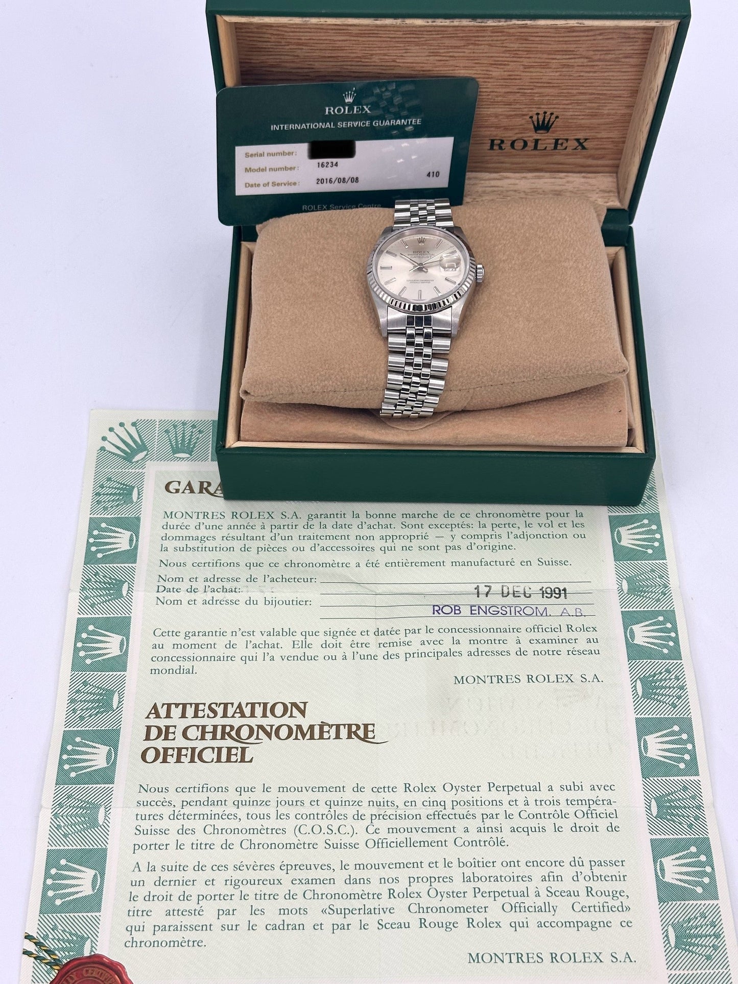 1991 Rolex Datejust 36mm 16234 Stainless Steel Jubilee Silver Dial - MyWatchLLC