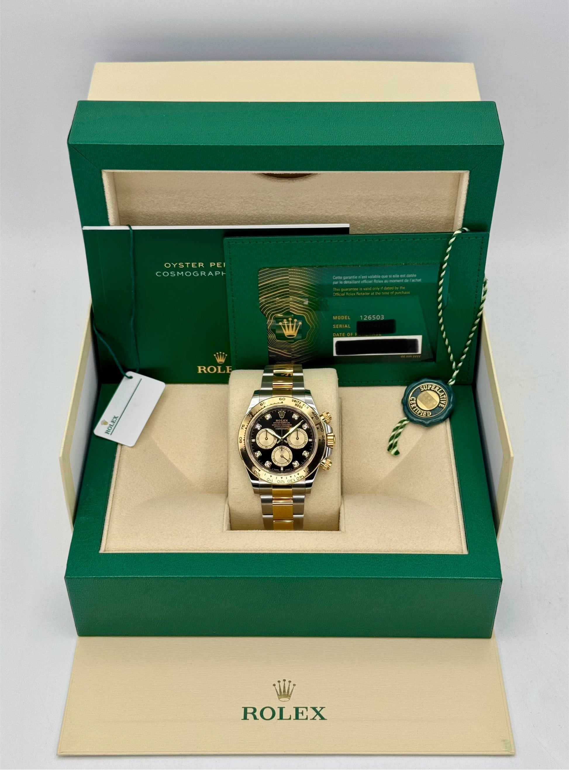 NEW 2025 Rolex Daytona 40mm 126503 Two-Tone Black Diamond Dial - MyWatchLLC