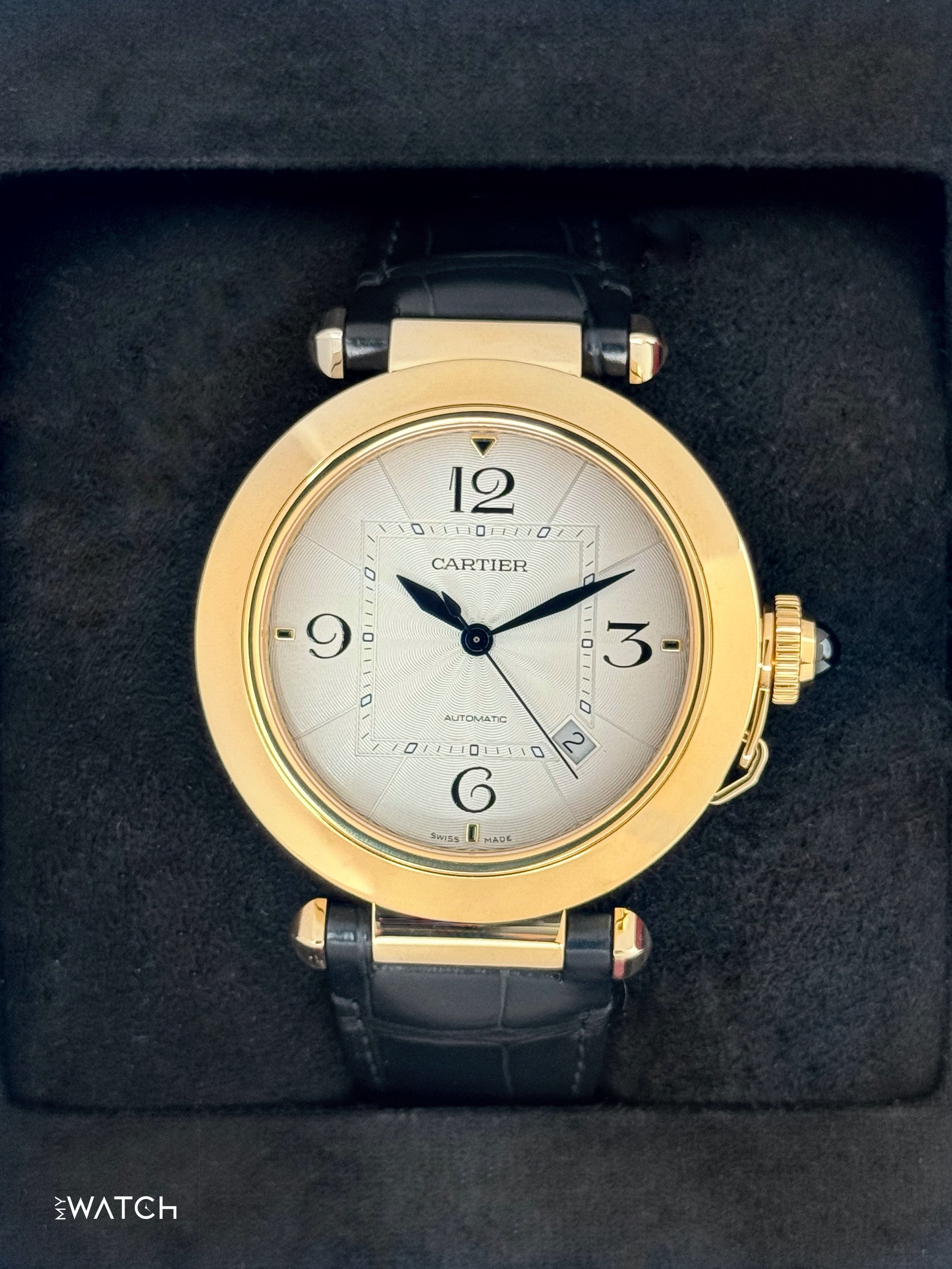 2023 Cartier Pasha 41mm WGPA0007 Yellow Gold Silver Dial - MyWatchLLC