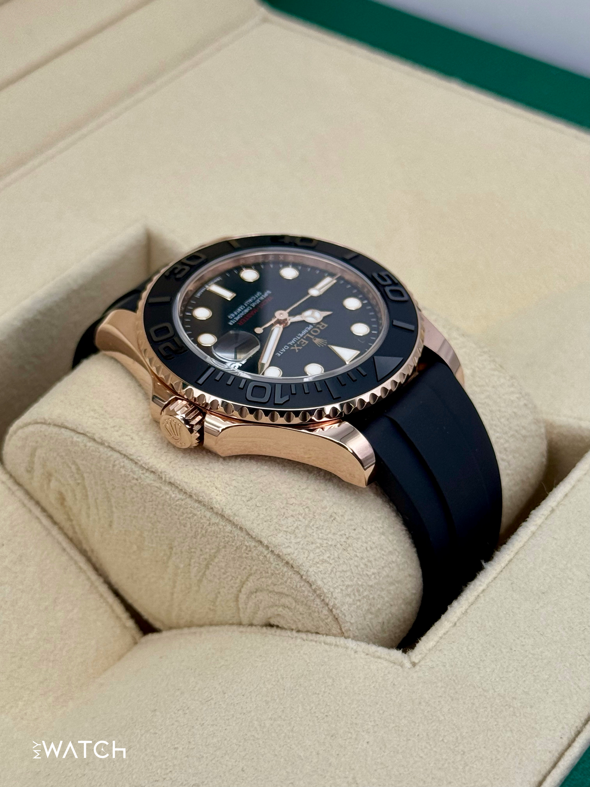 NEW 2025 Rolex Yacht-Master 37mm 268655 Rose Gold Black Dial - MyWatchLLC