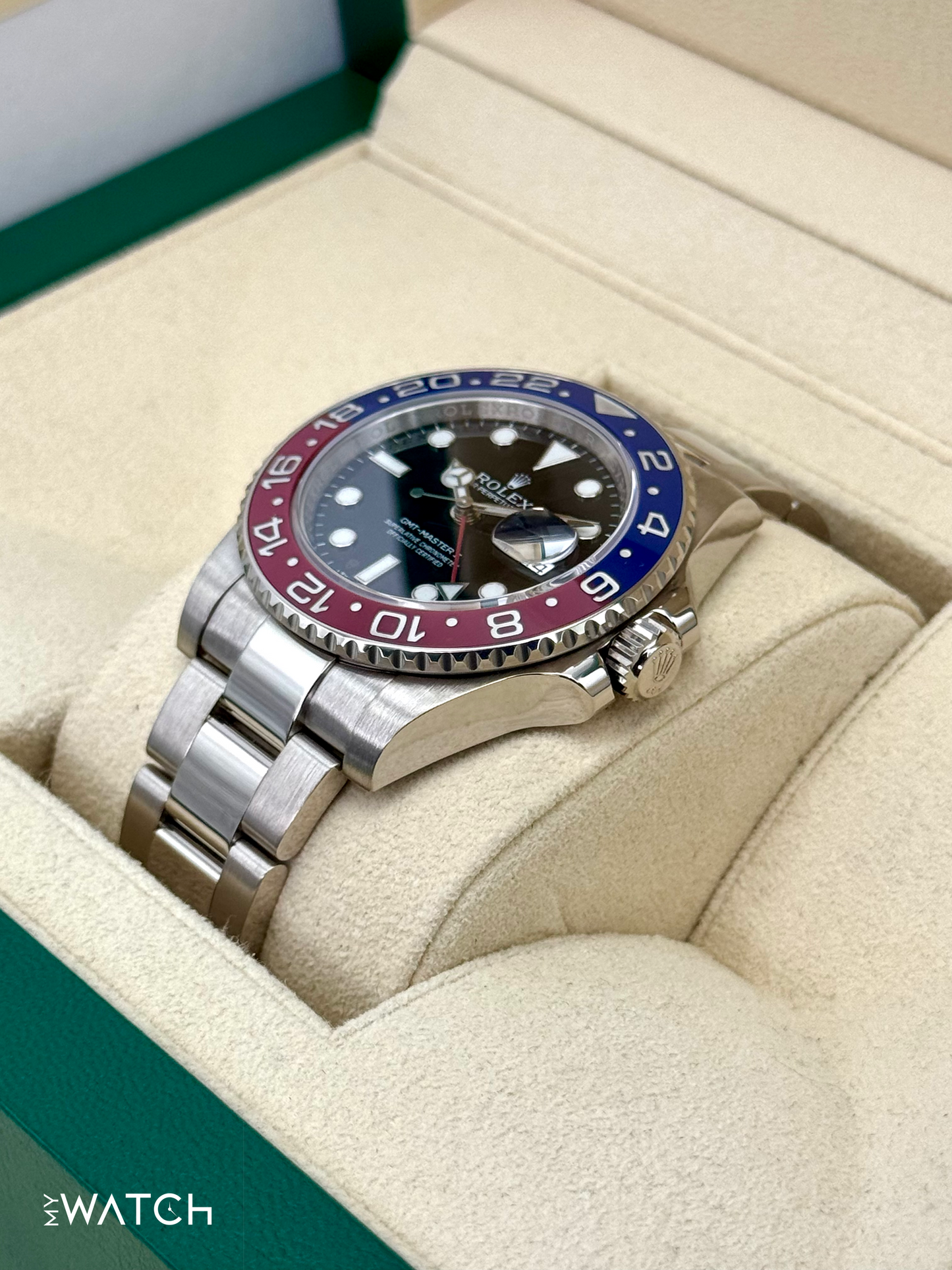 2016 Rolex GMT-Master II "Pepsi" 40mm 116719BLRO White Gold Black Dial - MyWatchLLC