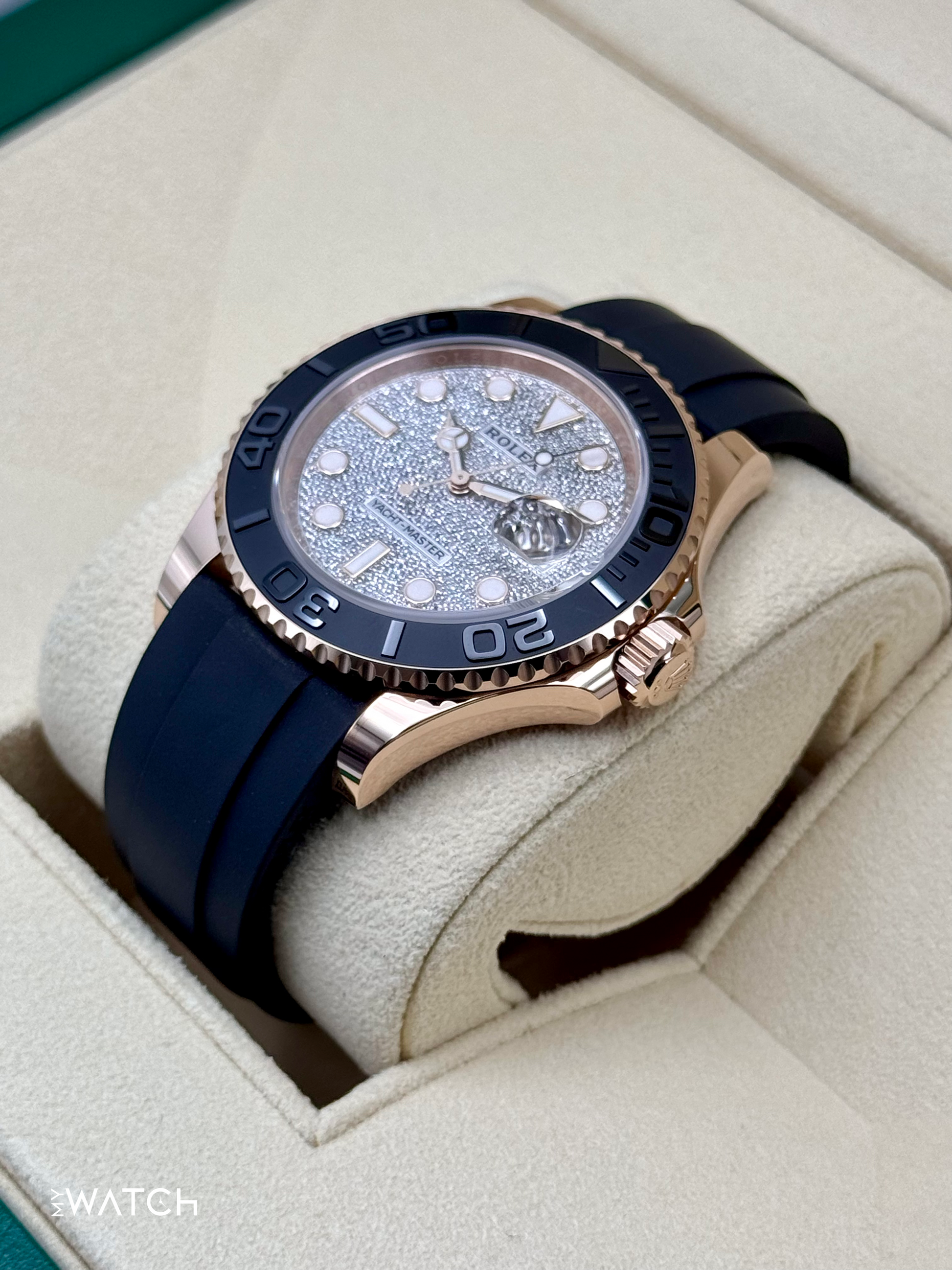 New 2025 Rolex Yacht-Master 40mm 126655 Rose Gold Diamond Paved Dial - MyWatchLLC