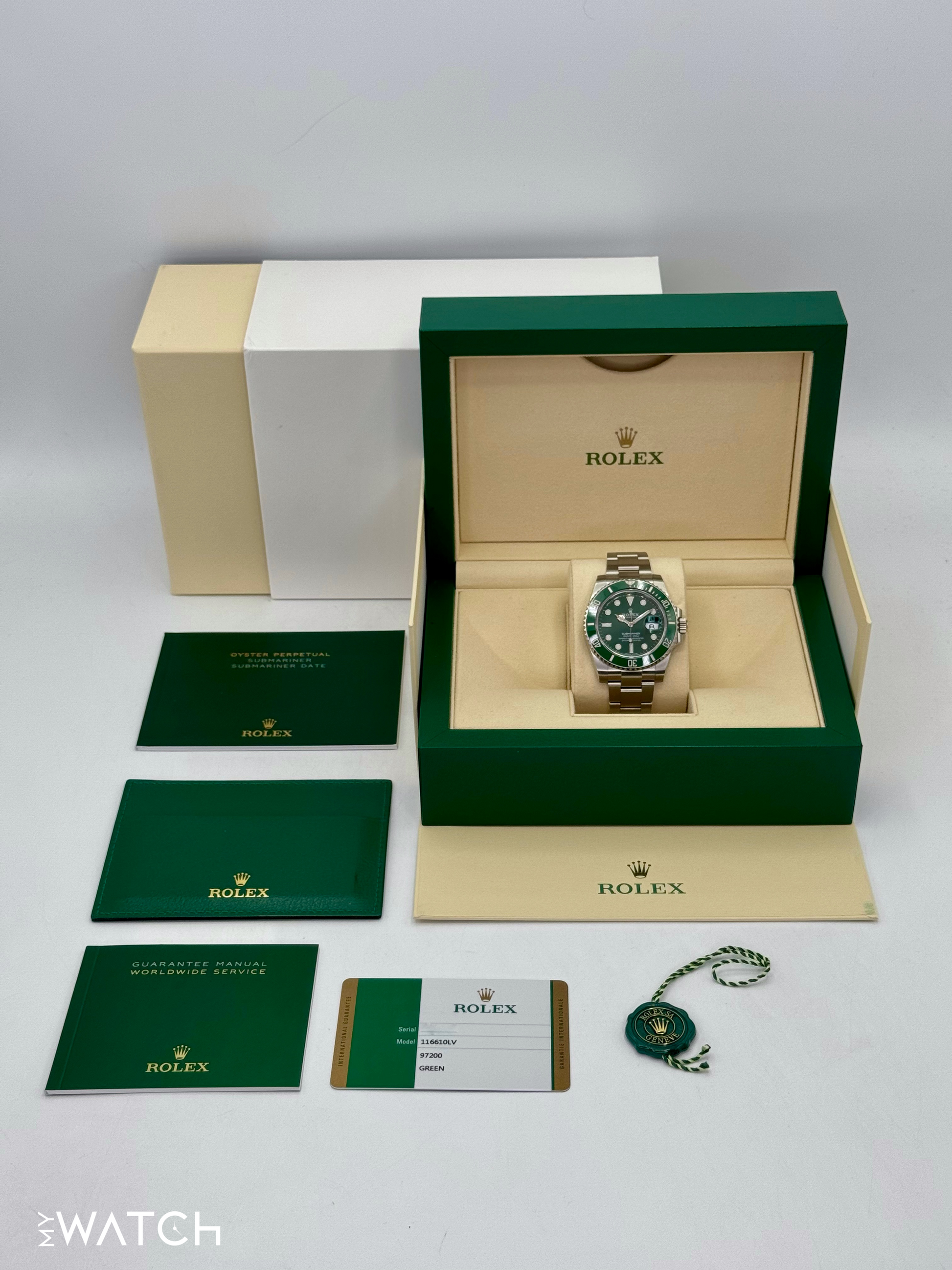 NEW OLD STOCK 2020 Rolex Submariner “Hulkâ€?40mm 116610LV Green Dial - MyWatchLLC