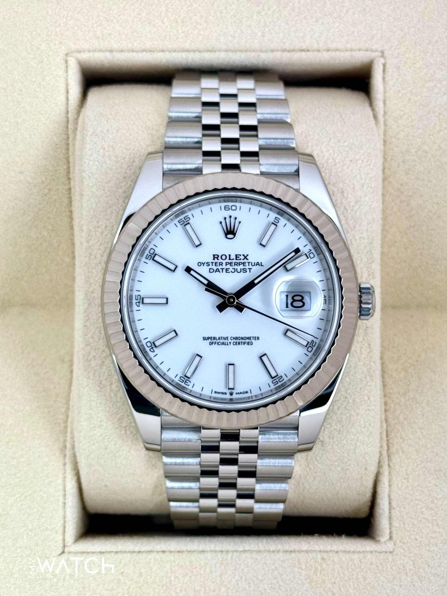 2021 Rolex Datejust 41mm 126334 Stainless Steel Jubilee White Dial - MyWatchLLC