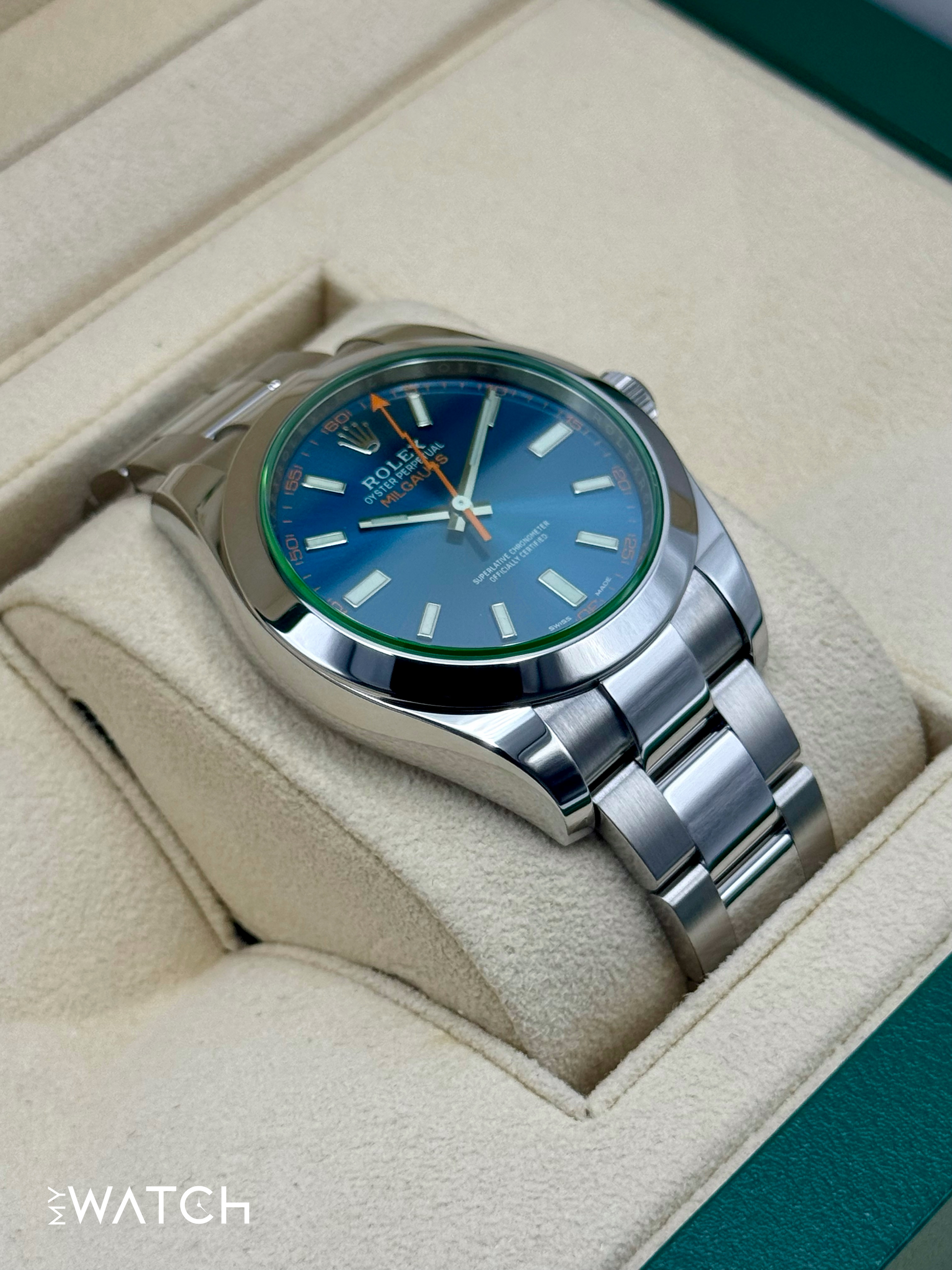 2022 Rolex Milgauss 40mm 116400GV Stainless Steel Blue Dial - MyWatchLLC