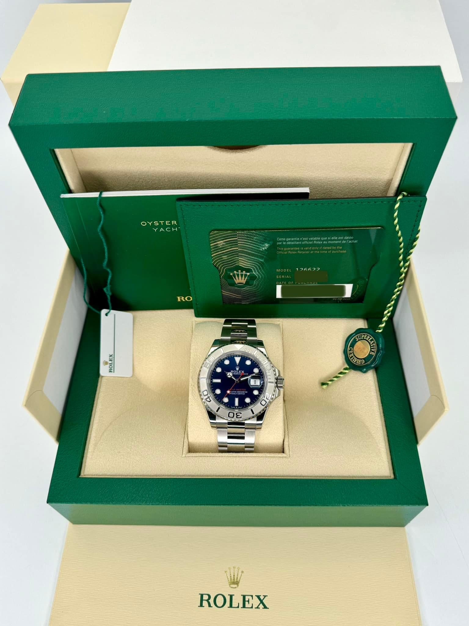 NEW 2023 Rolex Yacht-Master 40mm 126622 Stainless Steel Blue Dial - MyWatchLLC
