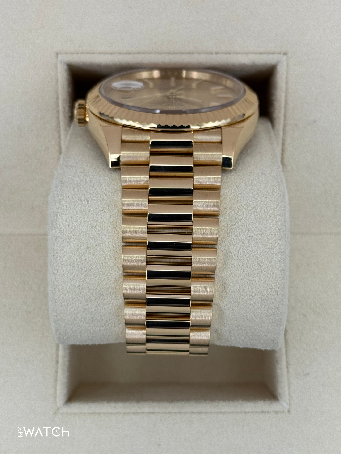 2020 Rolex Day-Date 40mm 228238 Champagne Stick Dial - MyWatchLLC