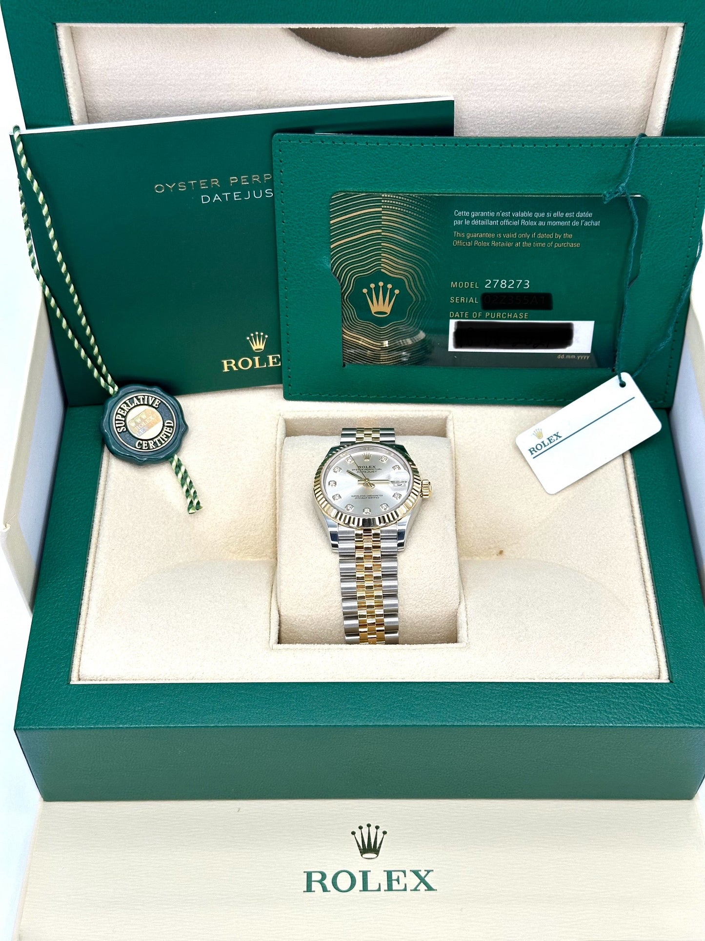 NEW 2024 Rolex Lady Datejust 31mm 278273 Two-Tone Silver Diamond Dial - MyWatchLLC