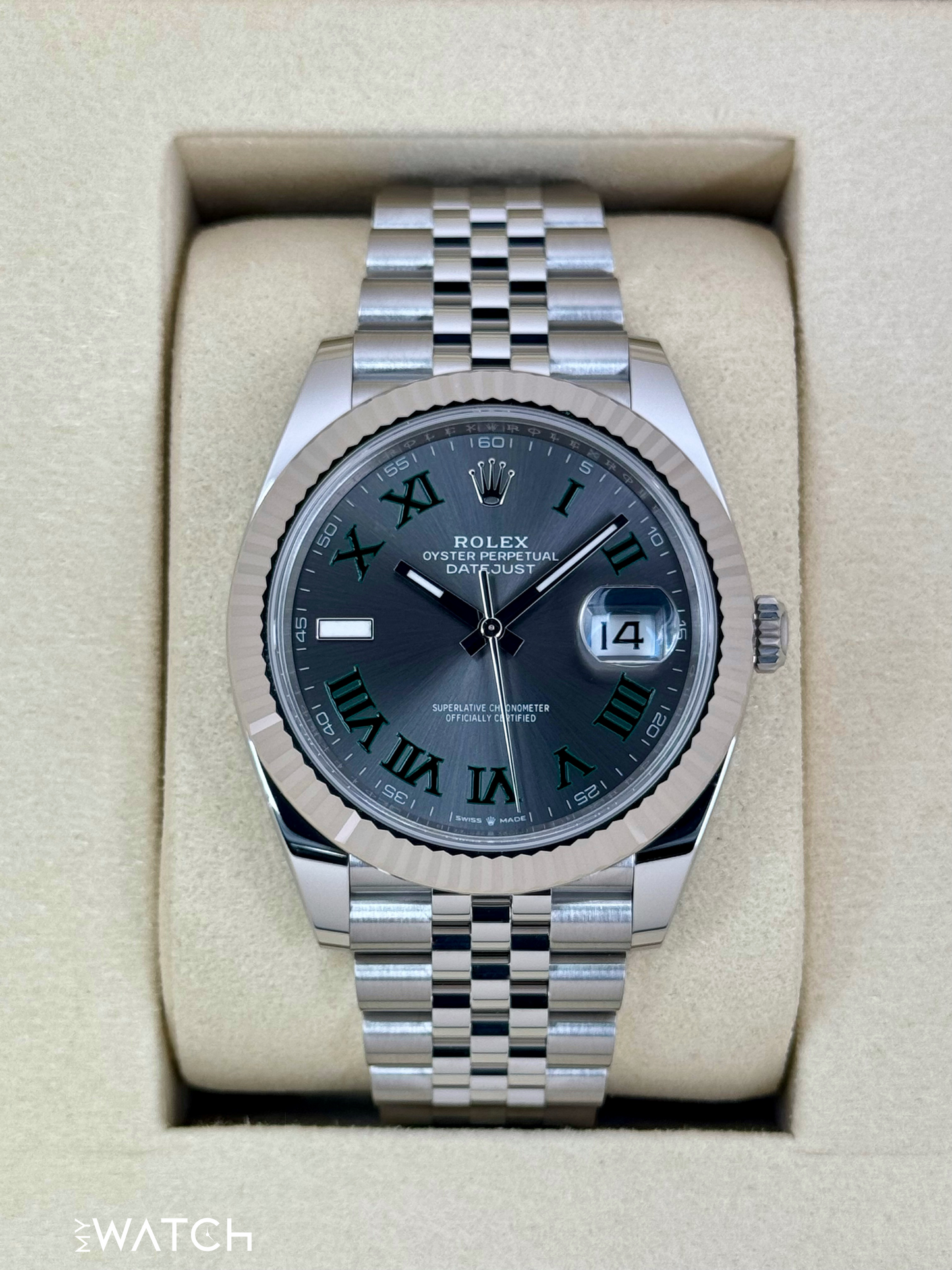 NEW 2025 Rolex Datejust 41mm 126334 Jubilee Wimbledon Dial - MyWatchLLC