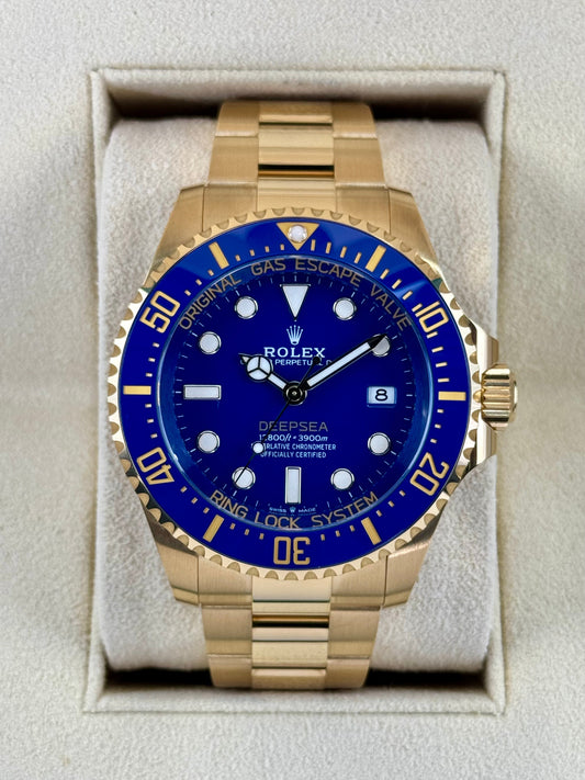 New 2024 Rolex Deepsea 44mm 136668LB 18K Yellow Gold Blue Dial - MyWatchLLC
