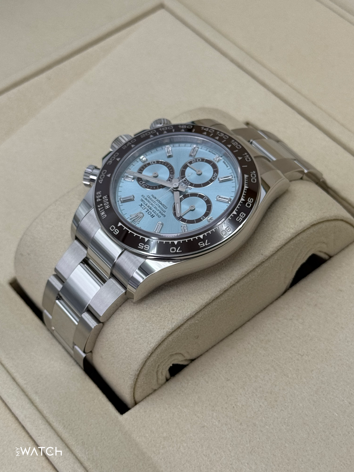 NEW 2025 Rolex Daytona 40mm 126506 Platinum Ice Blue Diamond Baguette Dial - MyWatchLLC