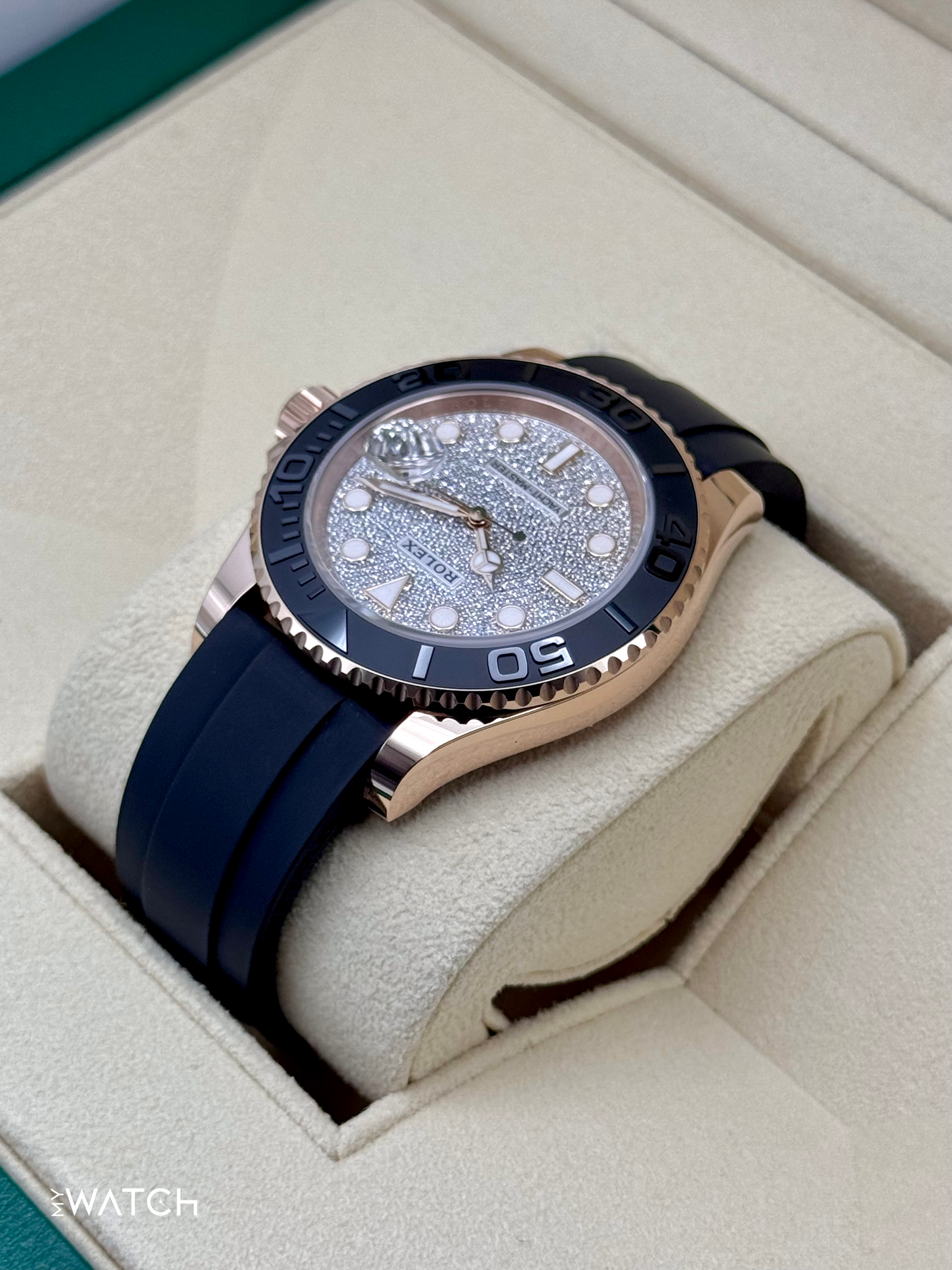 New 2025 Rolex Yacht-Master 40mm 126655 Rose Gold Diamond Paved Dial - MyWatchLLC