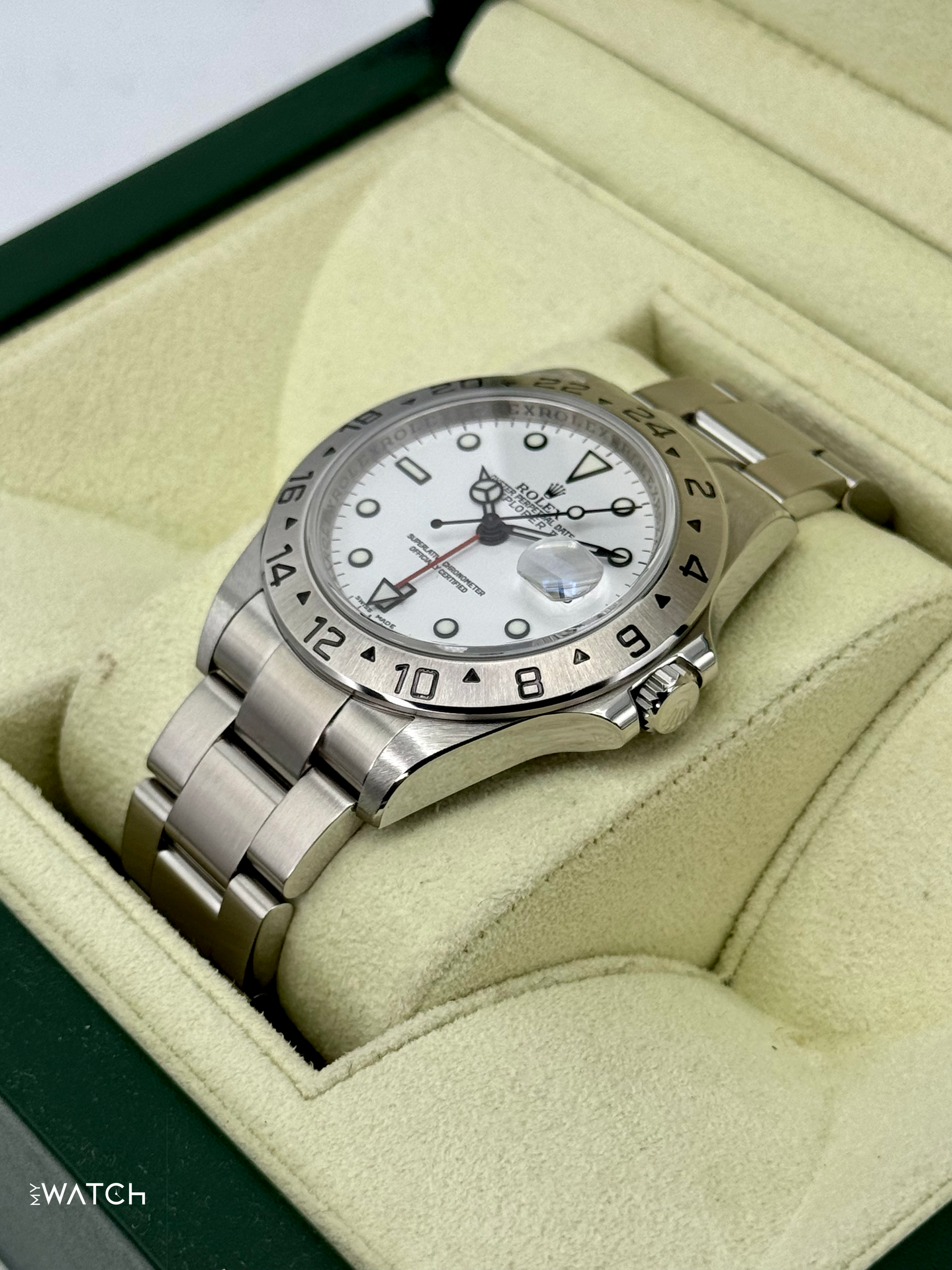 2008 Rolex Explorer II 40mm 16570 Stainless Steel Polar White Dial - MyWatchLLC