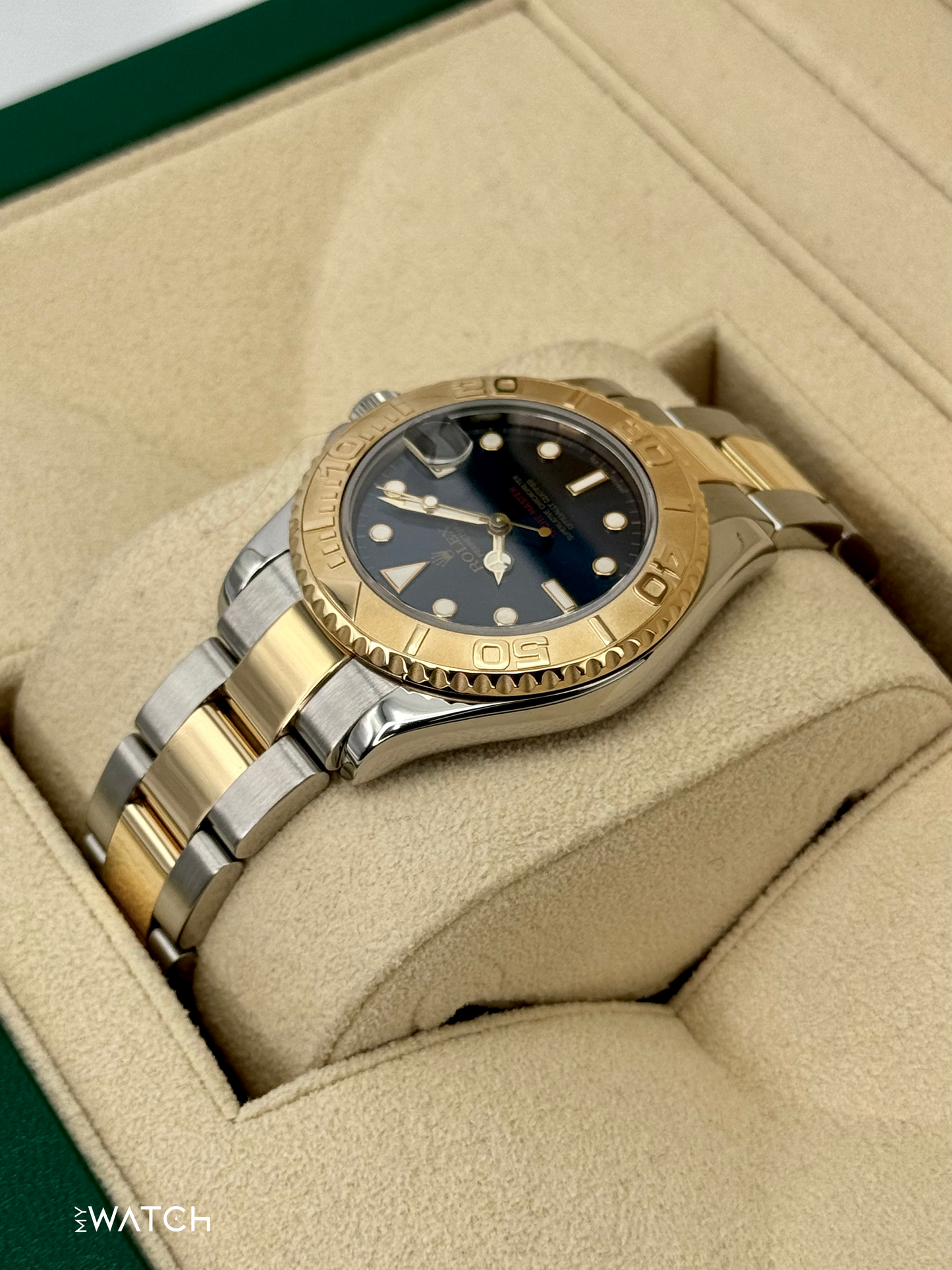 1999 Rolex Yacht-Master 35mm 68623 Two-Tone Blue Dial - MyWatchLLC
