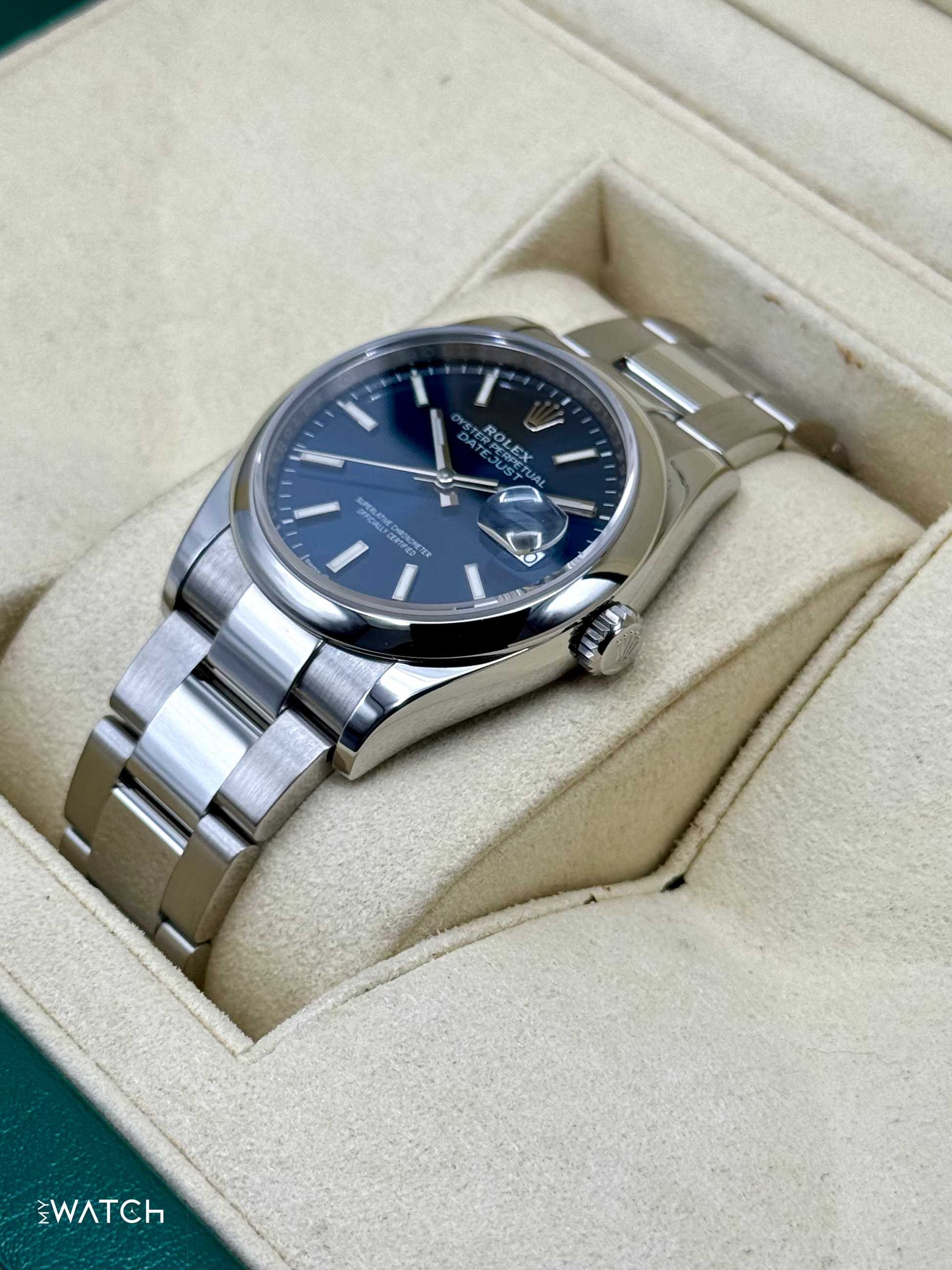 2020 Rolex Datejust 36mm 126200 Stainless Steel Oyster Blue Dial - MyWatchLLC