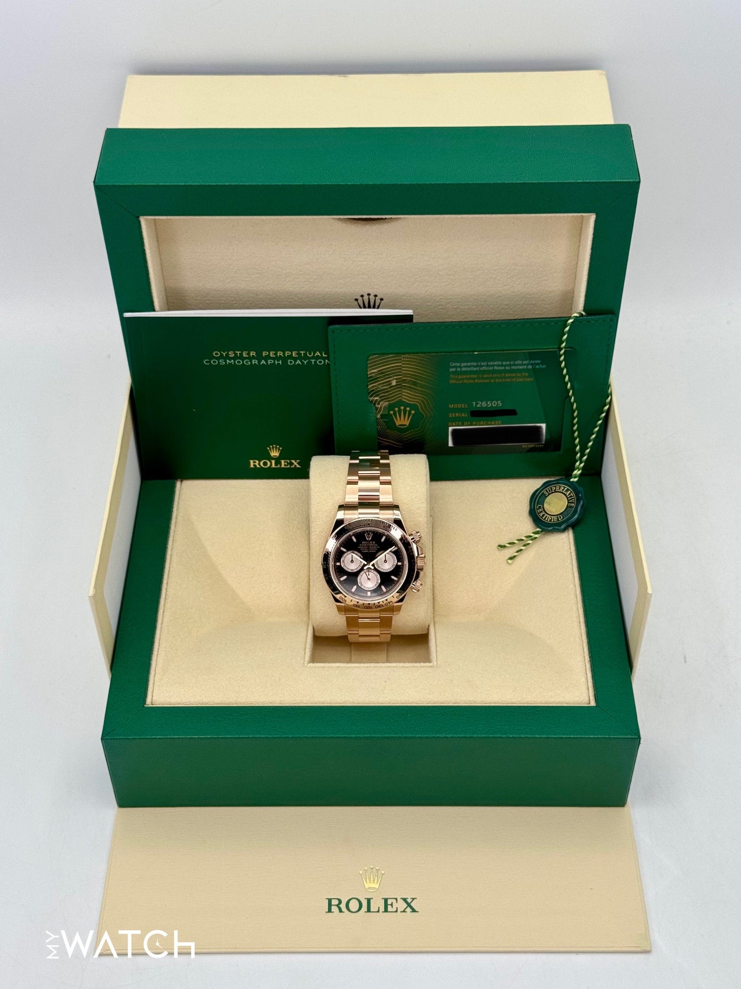 2024 Rolex Daytona 40mm 126505 Rose Gold Black Dial - MyWatchLLC