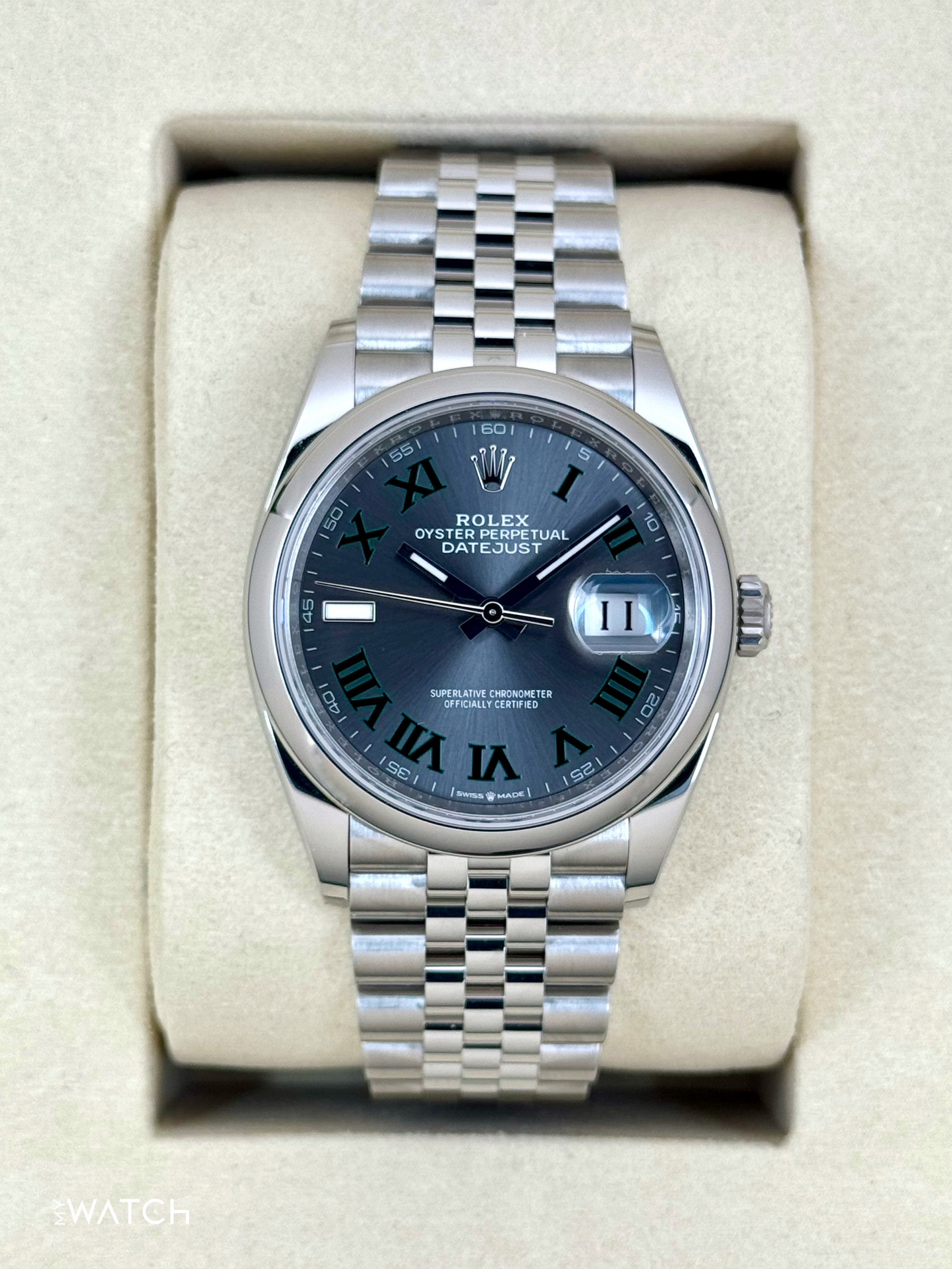 NEW 2025 Rolex Datejust 36mm 126200 Jubilee Wimbledon Dial - MyWatchLLC