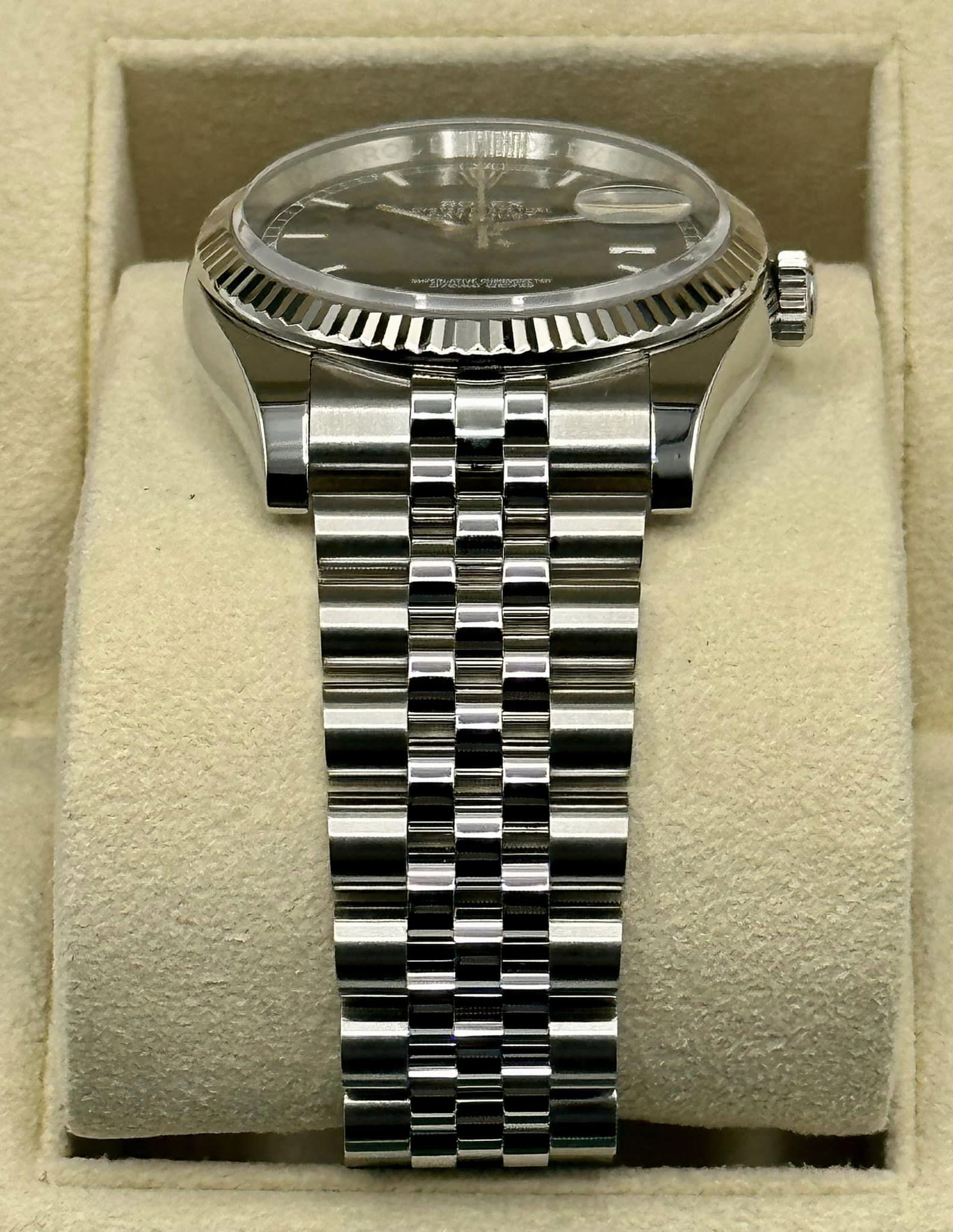 2018 Rolex Datejust 36mm 116234 Jubilee Blue Stick Roulette Date Dial - MyWatchLLC