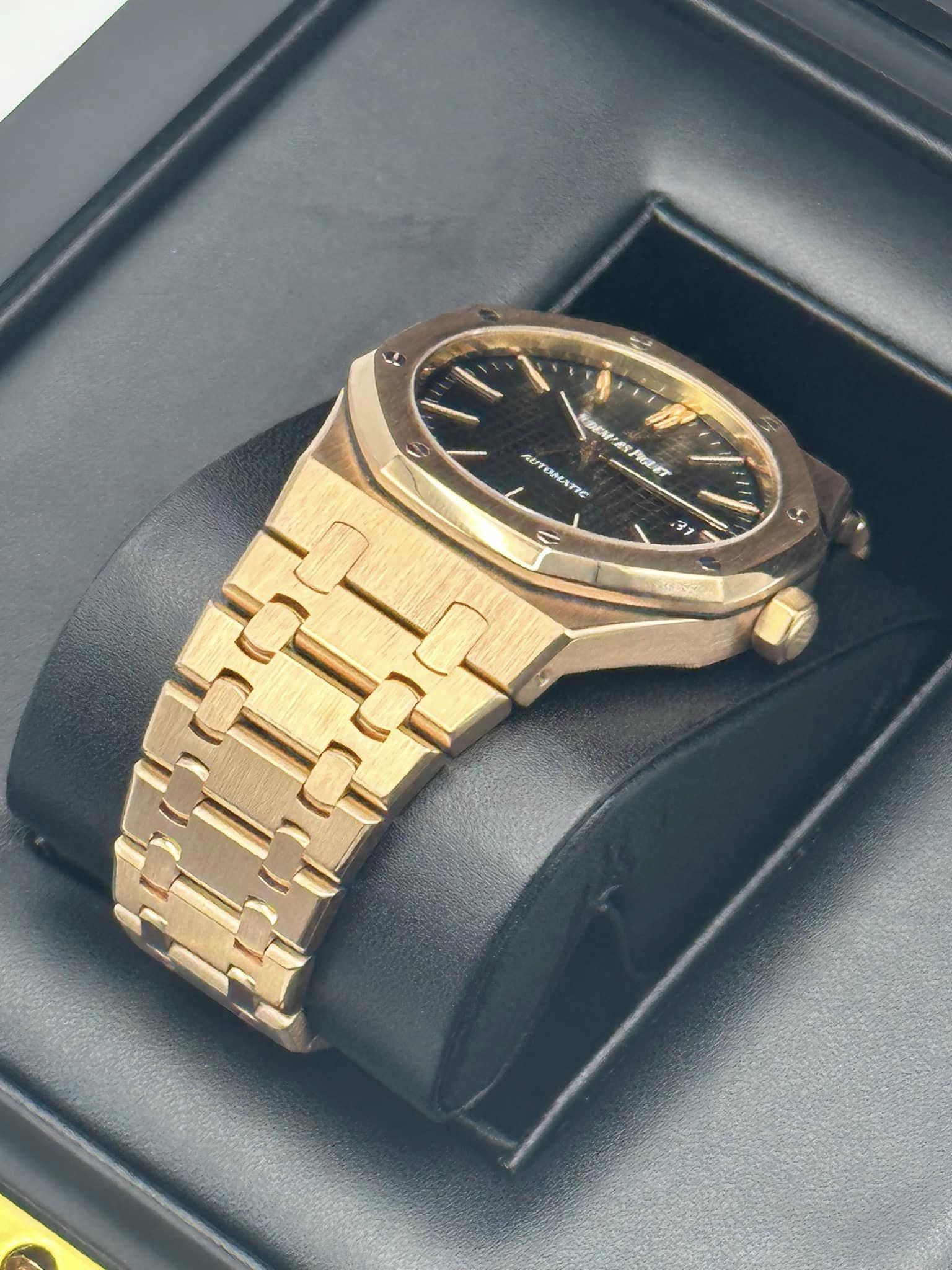 2013 Audemars Piguet Royal Oak 41mm 15400OR Rose Gold Black Dial - MyWatchLLC