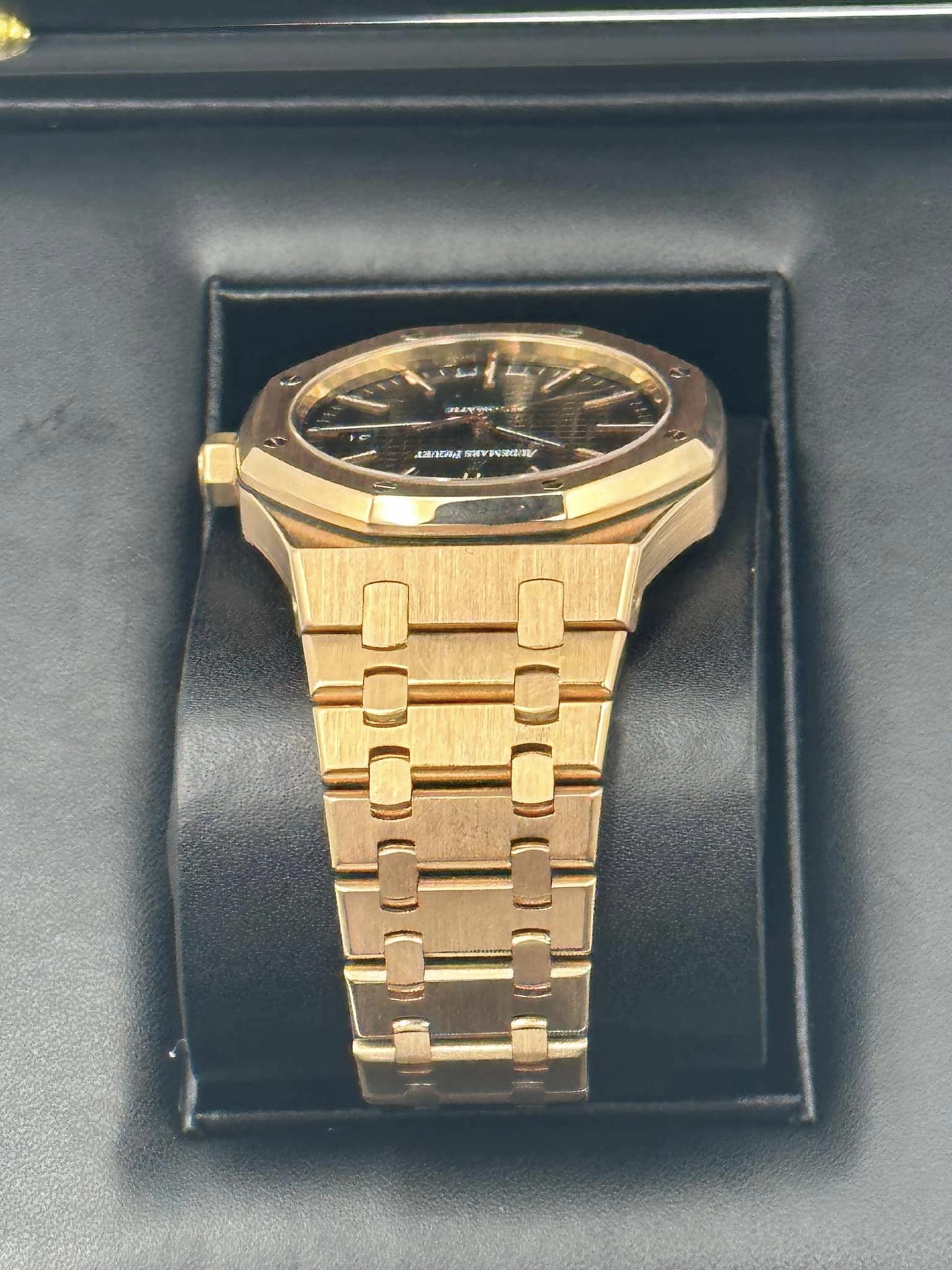 2013 Audemars Piguet Royal Oak 41mm 15400OR Rose Gold Black Dial - MyWatchLLC
