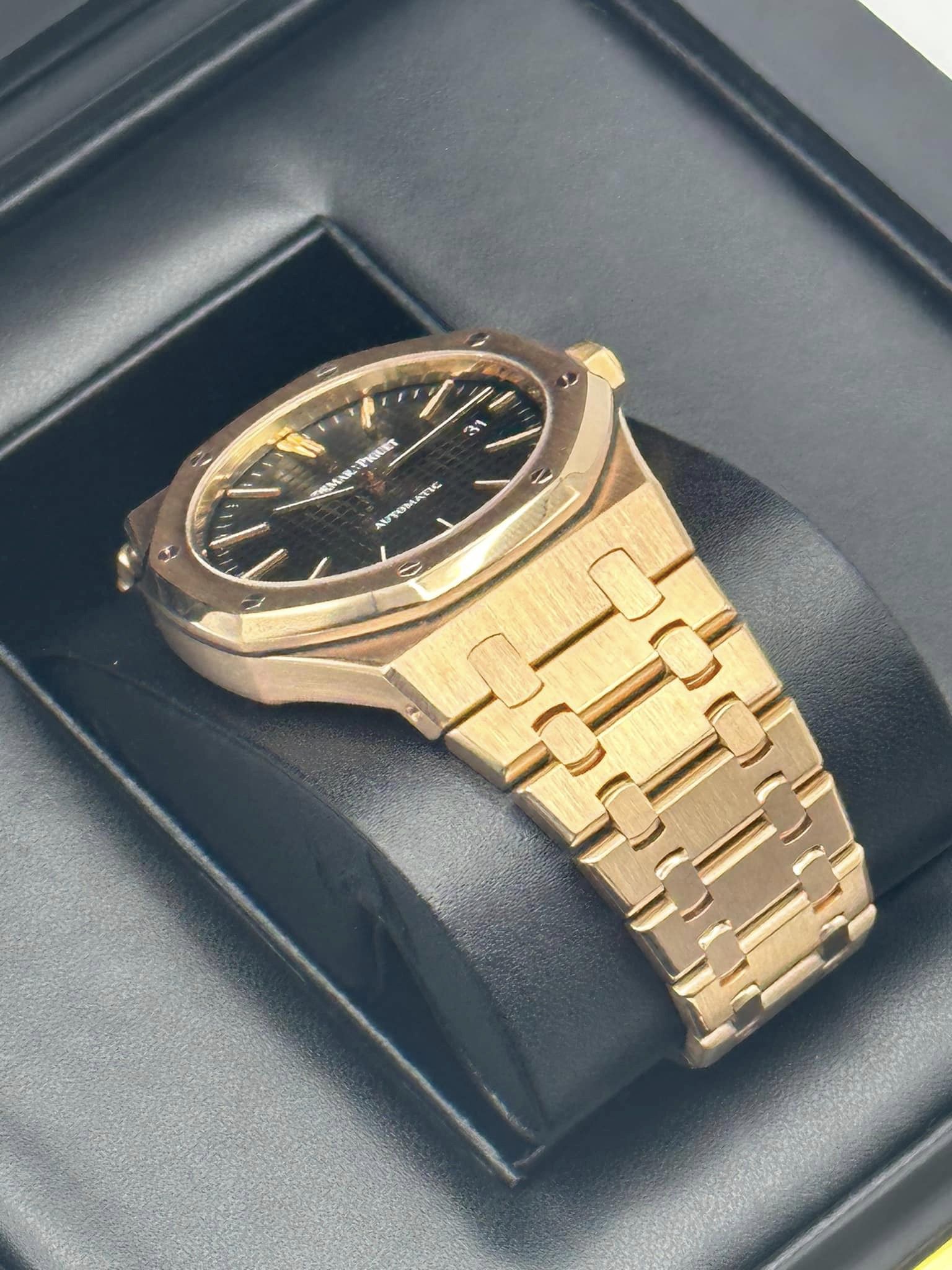 2013 Audemars Piguet Royal Oak 41mm 15400OR Rose Gold Black Dial - MyWatchLLC