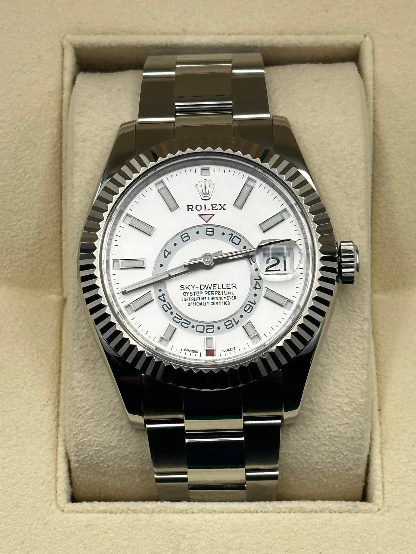 Rolex Sky-Dweller 326934 Stainless Steel White Dial - MyWatchLLC